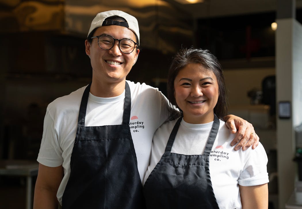 Peter Bian and Linda Cao, co-founders of Saturday Dumpling Co., are launching their dumplings for the first time in the Wedge Co-ops.