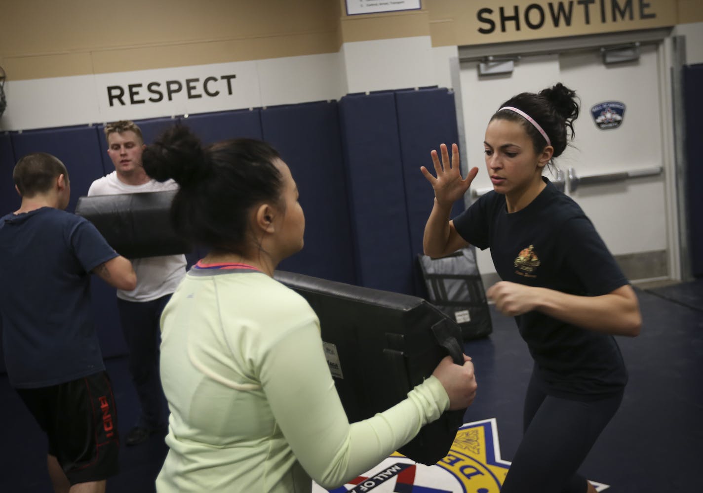 Mall security employees did a scheduled training exercise in their training center at the Mall of America on Monday February 21, 2015 in Bloomington, Minn.