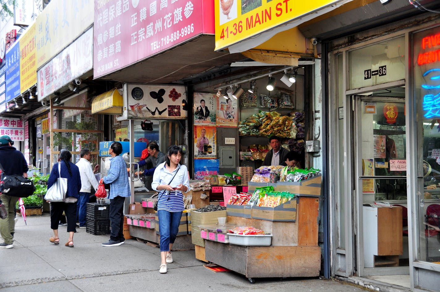 Asian markets line Main Street in Flushing, Queens, New York. Photo by Stacy Brooks, special to the Star Tribune