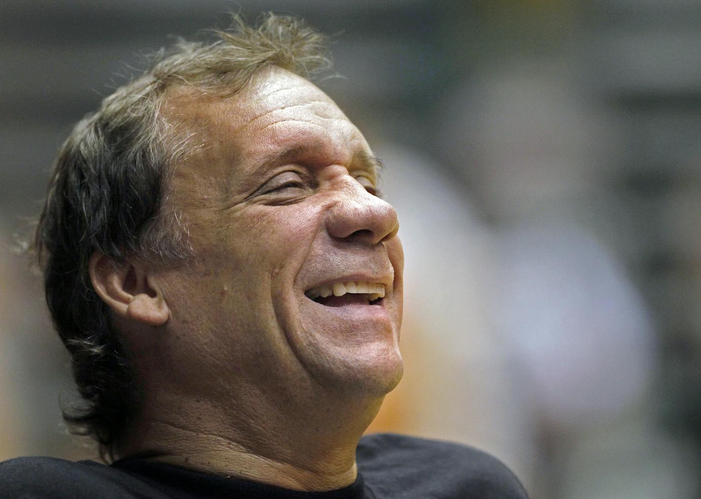 Washington Wizards' coach Flip Saunders laughs during NBA basketball training camp at the Patriot Center at George Mason University in Fairfax, Va., Wednesday, Sept. 29, 2010. (AP Photo/Carolyn Kaster) ORG XMIT: OTKCK102 ORG XMIT: MIN1406051542291138