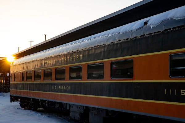 A North Shore Scenic Railroad train car sits outside the Duluth Depot in 2019. The depot area is the expected site of a new train station for the Nort