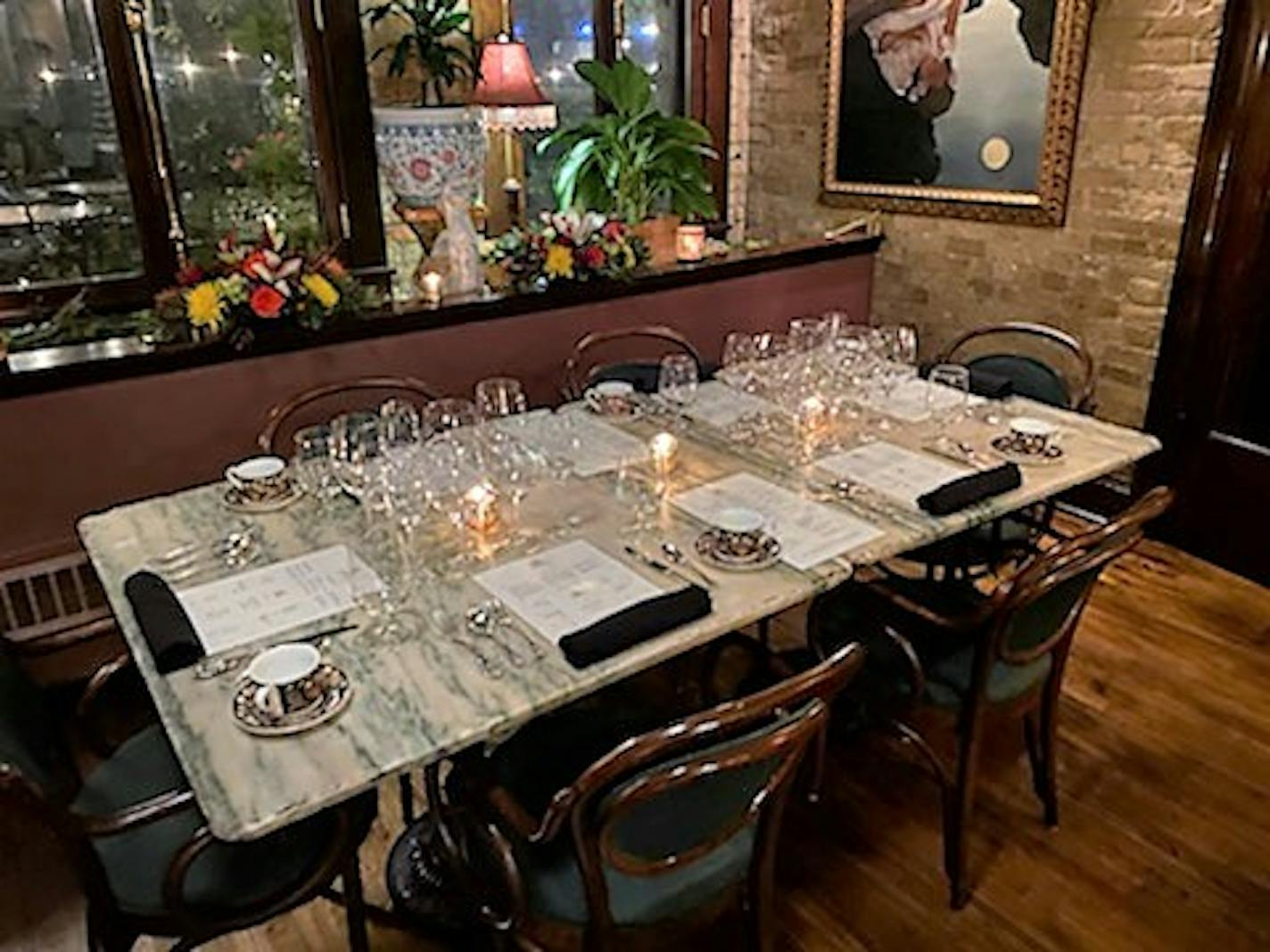 The table where Queen Sonja of Norway dined at W.A. Frost &amp; Co., Oct. 15, 2022