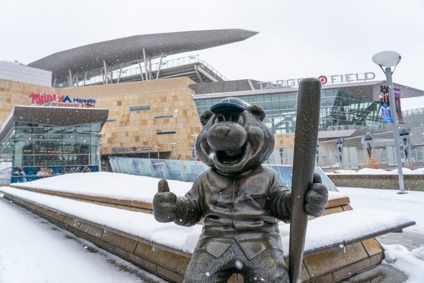 TC Bear appeared fine with the snow.