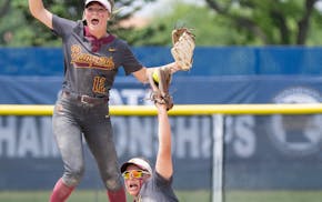 Forest Lake infielders Francie Gregor (12) and Brie Bakke (10), pictured in 2023, have helped keep the Rangers at No. 1 in the Minnesota Top 25.