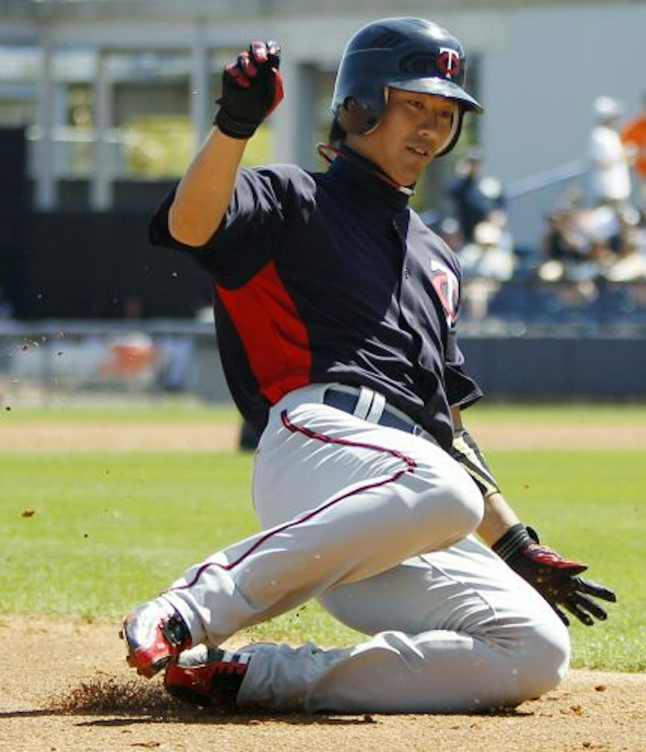 Twins second baseman Tsuyoshi Ishioka stole third and went 1-for-3 vs. the Yankees on Sunday.