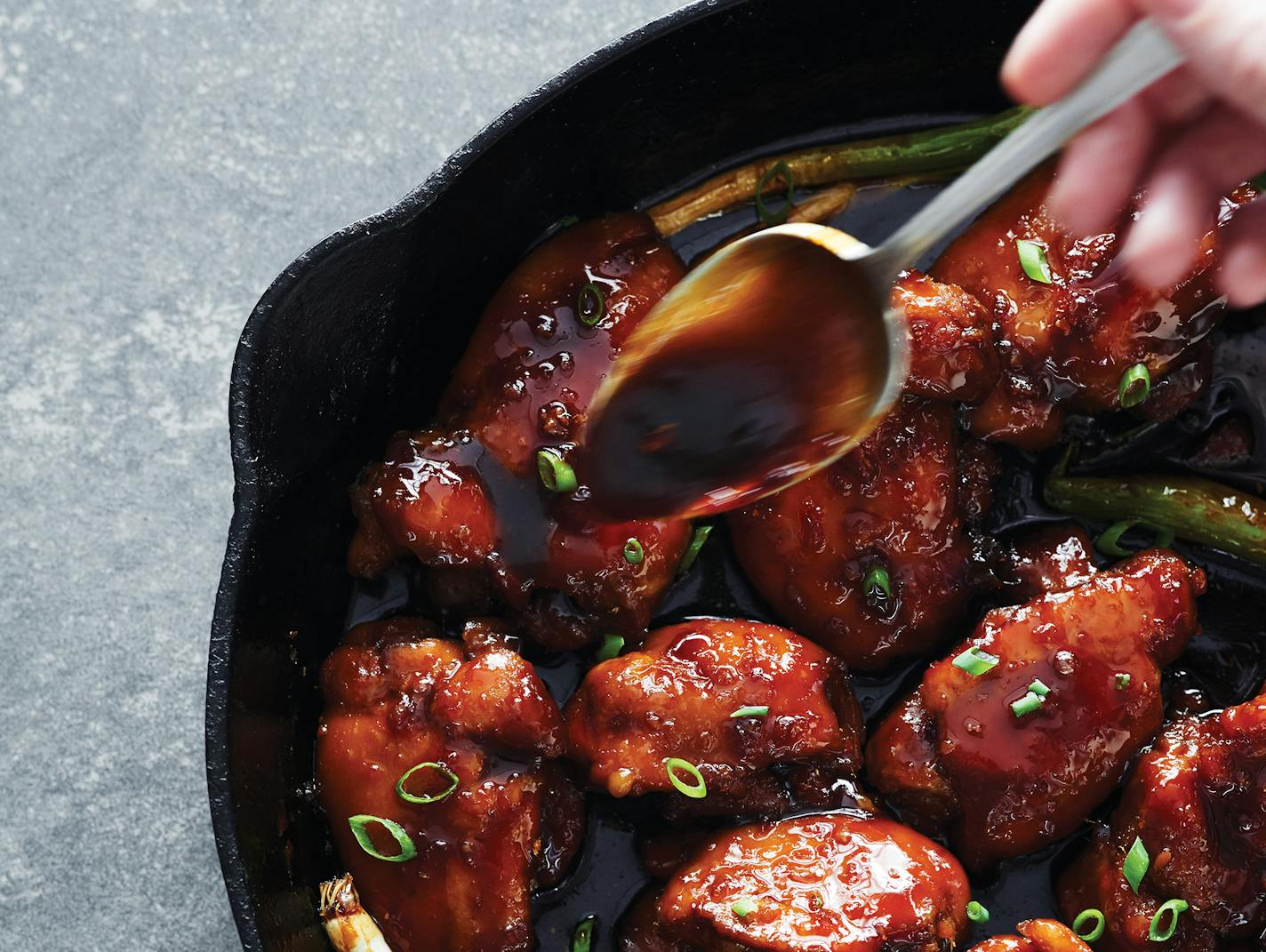 Sticky Chicken Thighs with Ginger and Garlic from "Skillet Love"