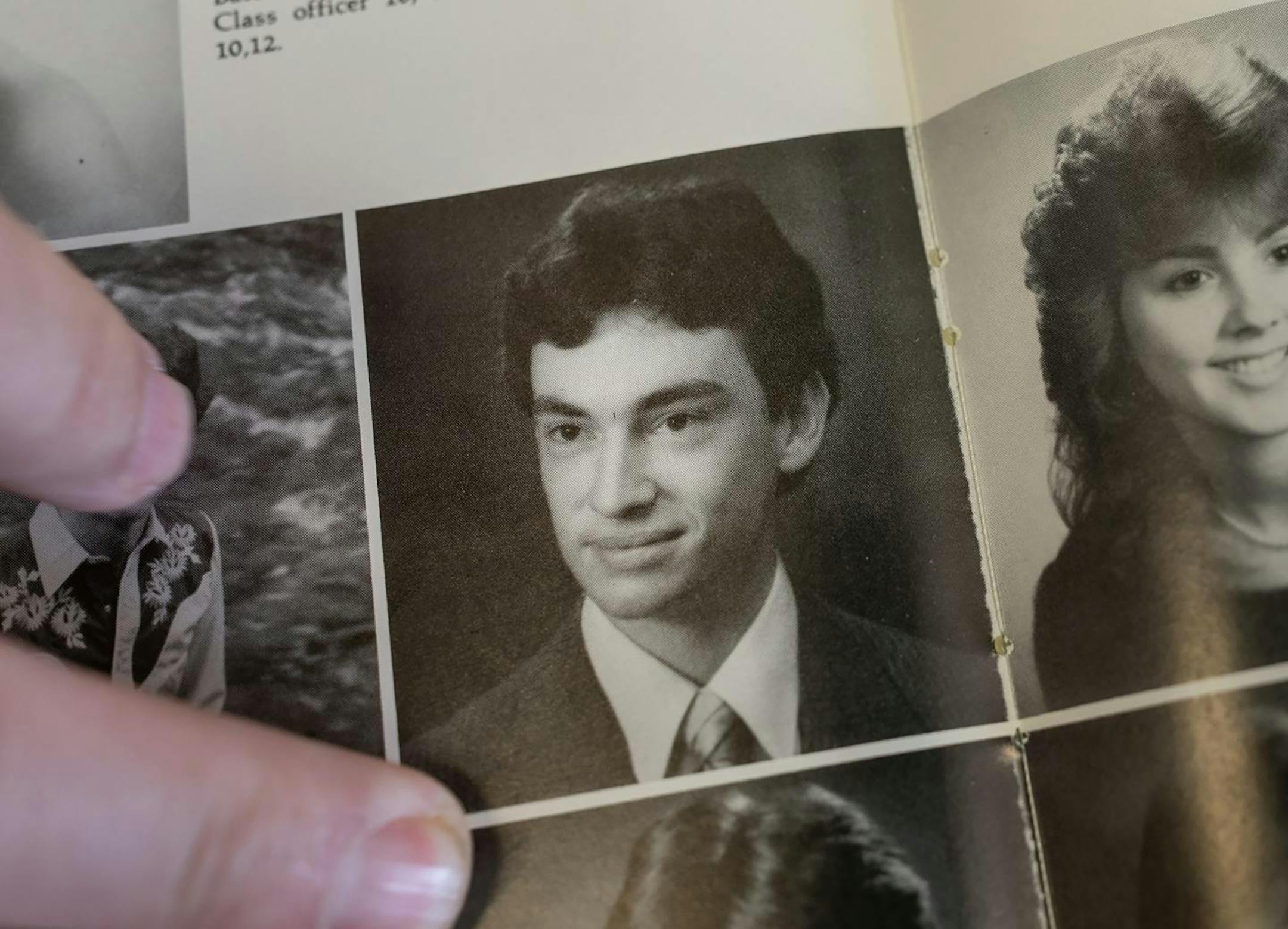 The senior photo of Vance Boelter in a 1985 yearbook at the Sleepy Eye Public School in Sleepy Eye, Minnesota. He participated in basketball, baseball, yearbook, stage crew, football and chorus, and was named to Snow Week Royalty.