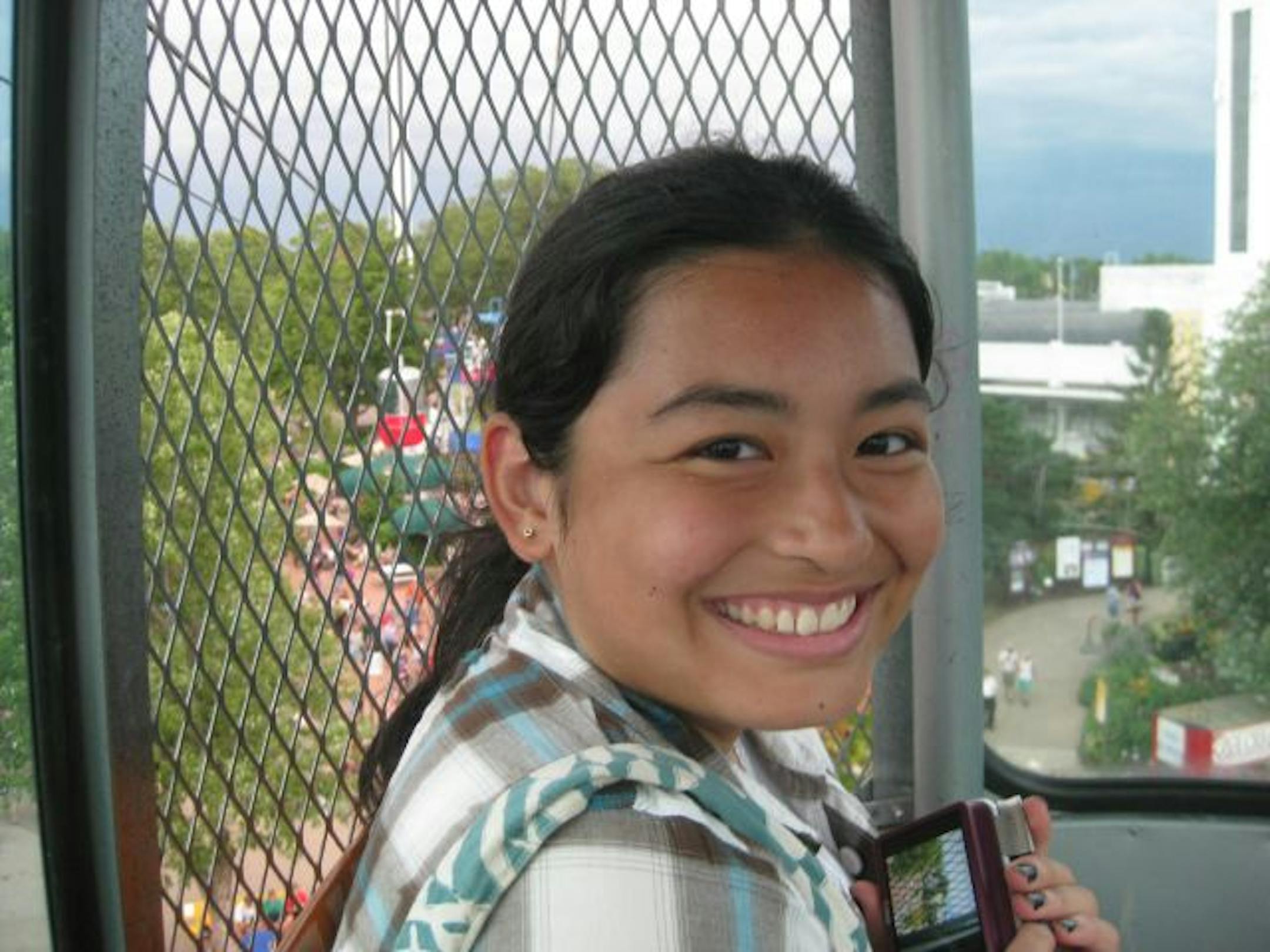 Selma Celenligil, 17, of Turkey, on the Skyride.