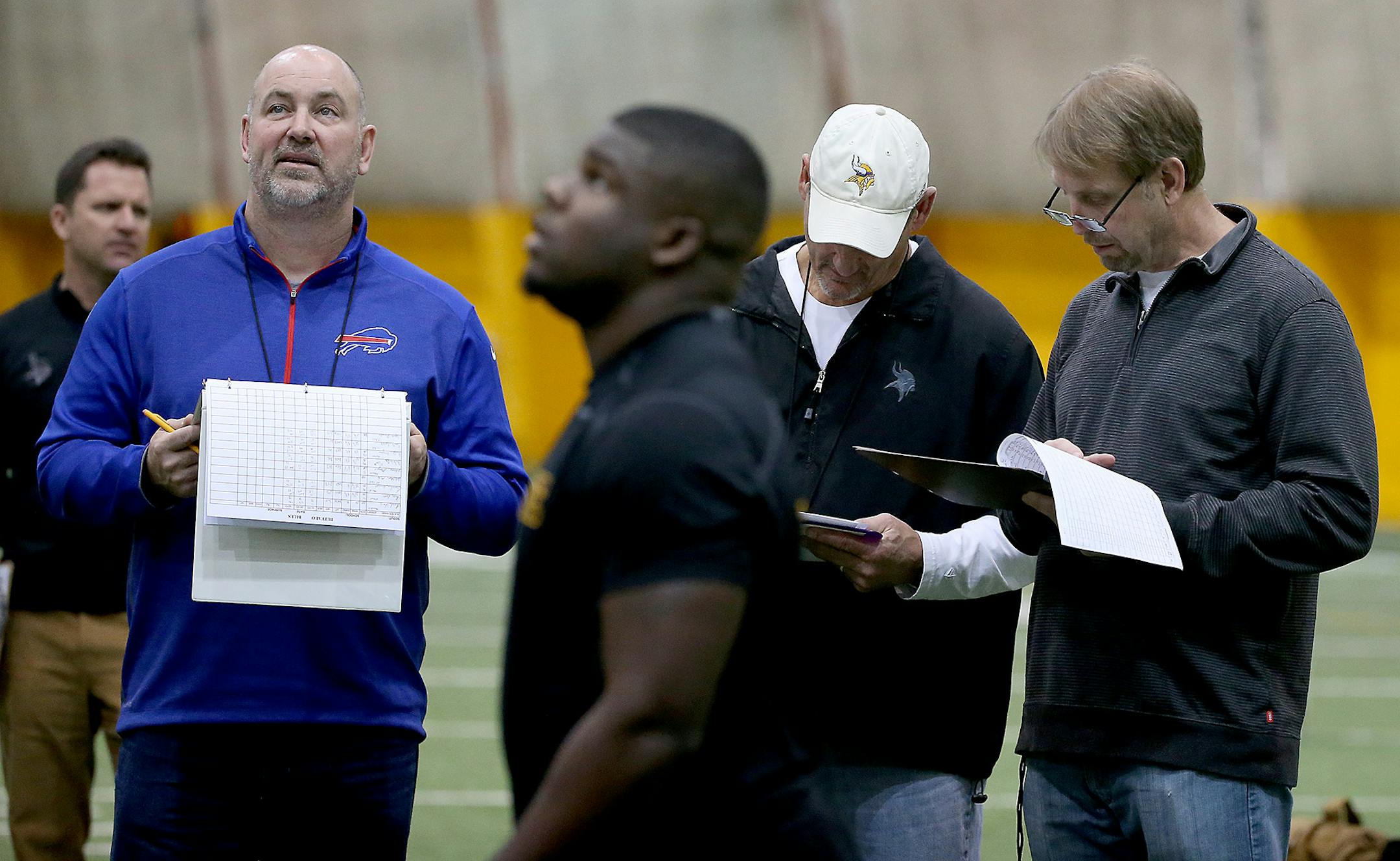 NFL scouts watched players' jumping abilities during Pro Day at the Nagurski building on campus, Monday, March 2, 2015. ] (ELIZABETH FLORES/STAR TRIBUNE) ELIZABETH FLORES • eflores@startribune.com