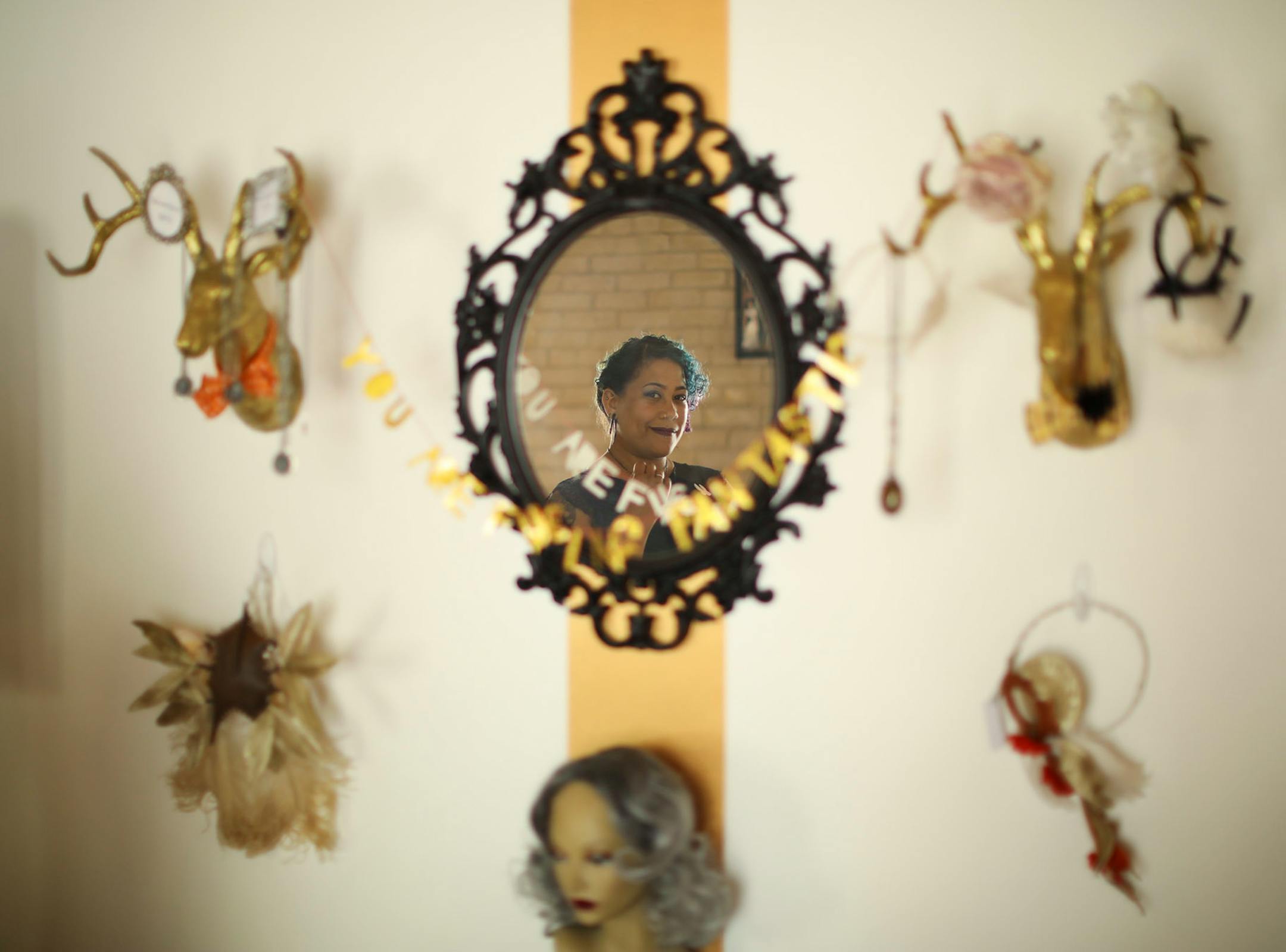 Minneapolis fashion designer Samantha Rei, in her Minneapolis studio.