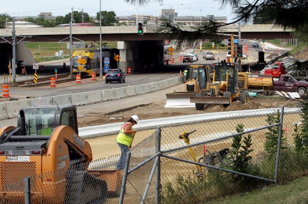 Construction at the intersection of I-494 and 34th Ave. South in Bloomington, Minn., on Friday, August 2, 2013.