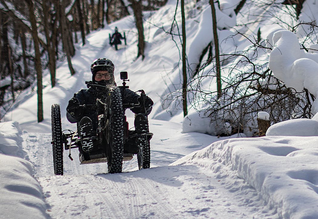 Phil Hashem rolled over the Sagamore Unit’s adapted trail Feb. 5