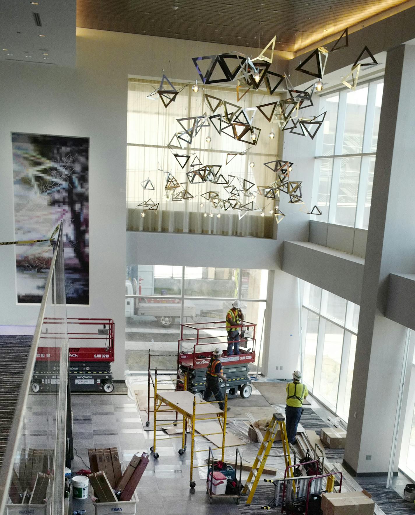 The lobby is two stories high and thoroughly modern.The InterContinental MSP International Airport Hotel, the first hotel in history to be connected to MSP International Airport, is finally about to open..] Richard Tsong-Taatarii&#xef;rtsong-taatarii@startribune.com