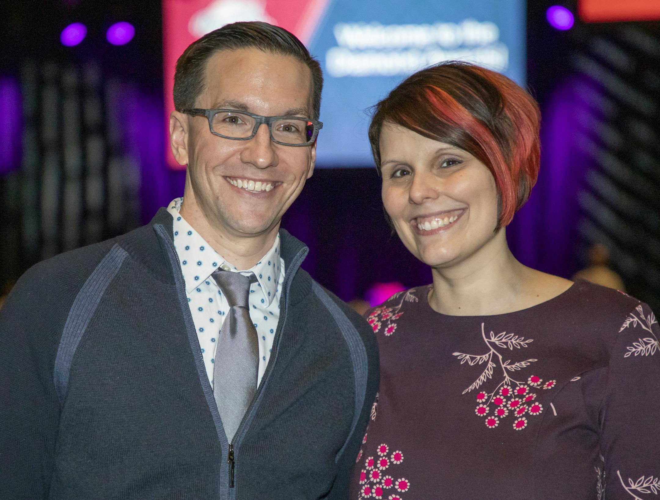 Nate & Melissa Callens at the 2020 Diamond Awards. [ Special to Star Tribune, photo by Matt Blewett, Matte B Photography, matt@mattebphoto.com, Diamond Awards, University of Minnesota, The Depot, Jan. 23, 2020, Minnesota, SAXO 1010220595 FACE020220