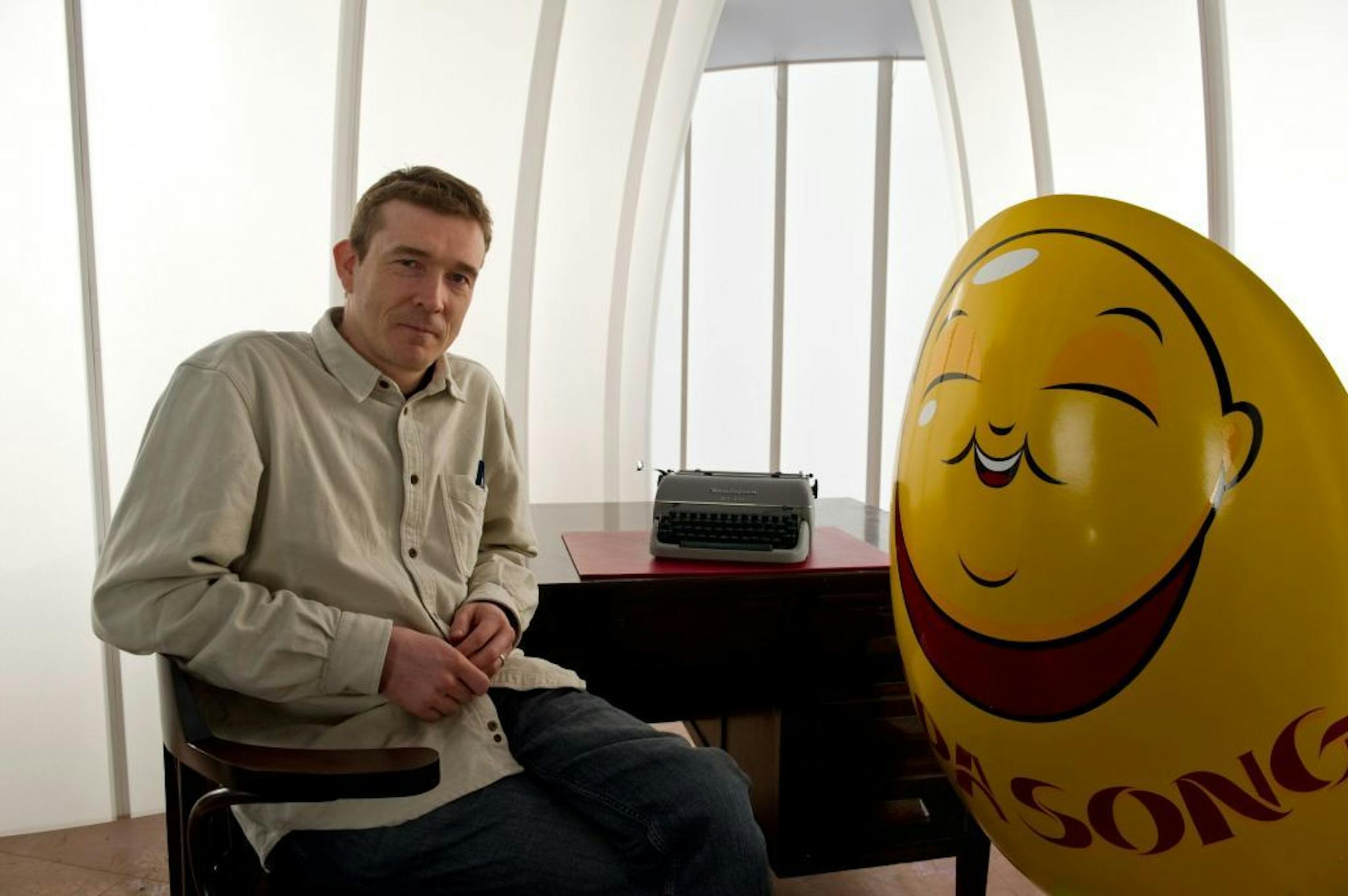 Author David Mitchell appears on the set of the epic drama, "Cloud Atlas" distributed by Warner Bros. Pictures.