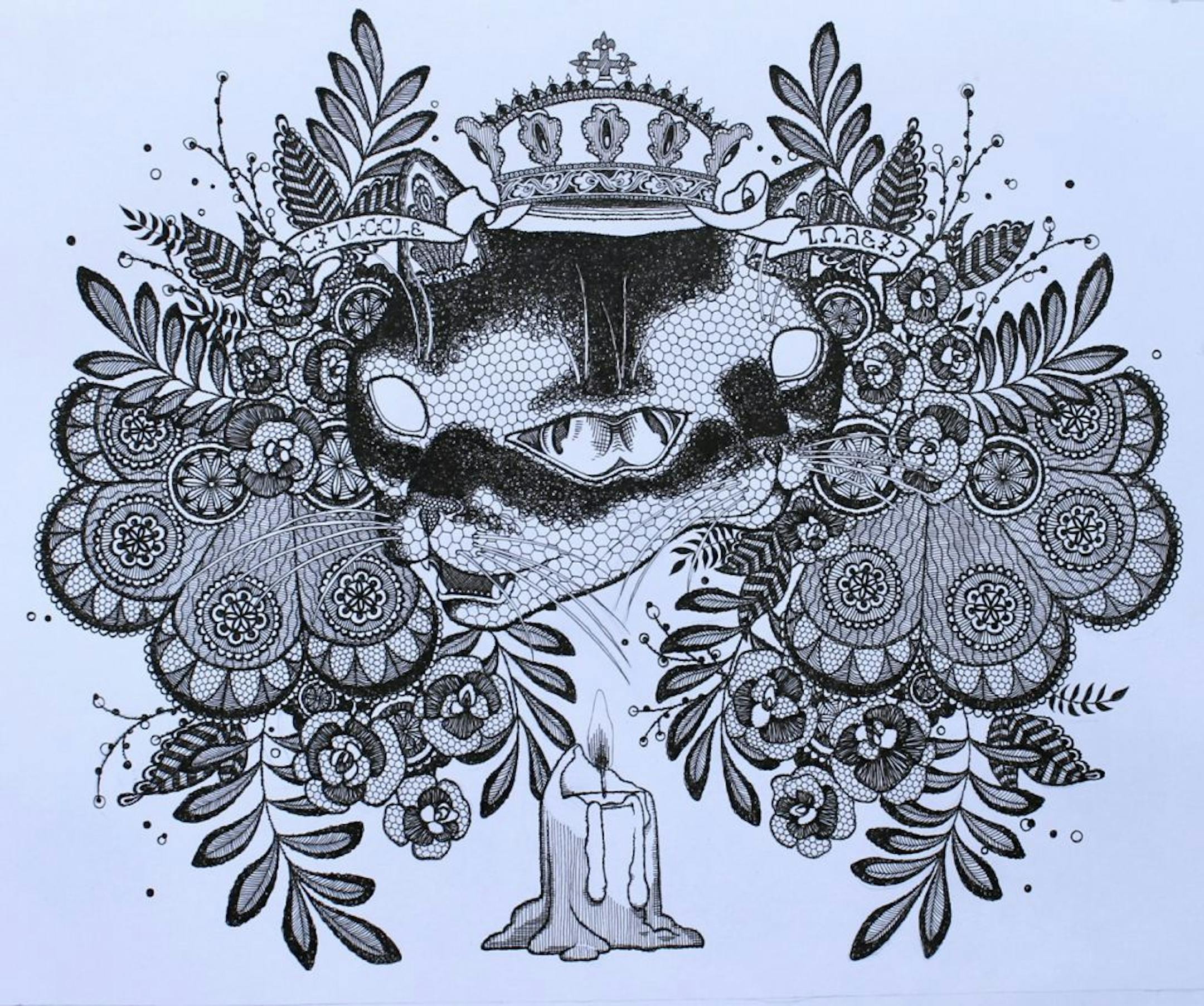 A drawing by Erin Elizabeth Fowler for "KnownUnKnowns" at the Soap Factory.