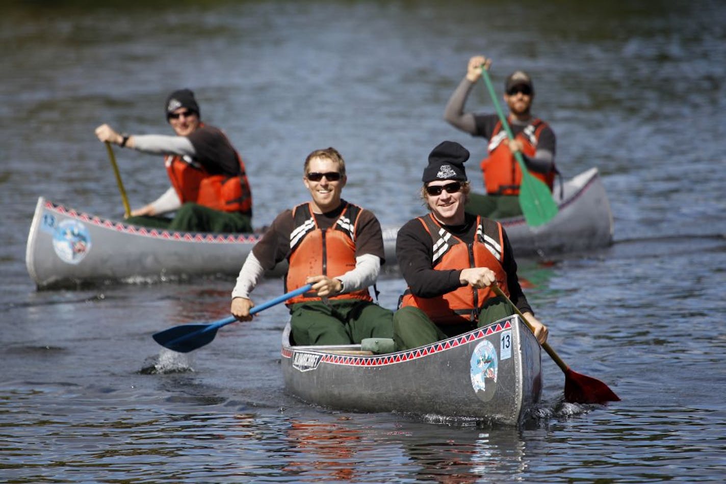 They call themselves Hotshots, professional year-round U.S. Forest Service firefighters who go where they're told for hand-to-hand combat with nature's flames. But the group that arrived to fight the Pagami Creek fire needed canoe training first.