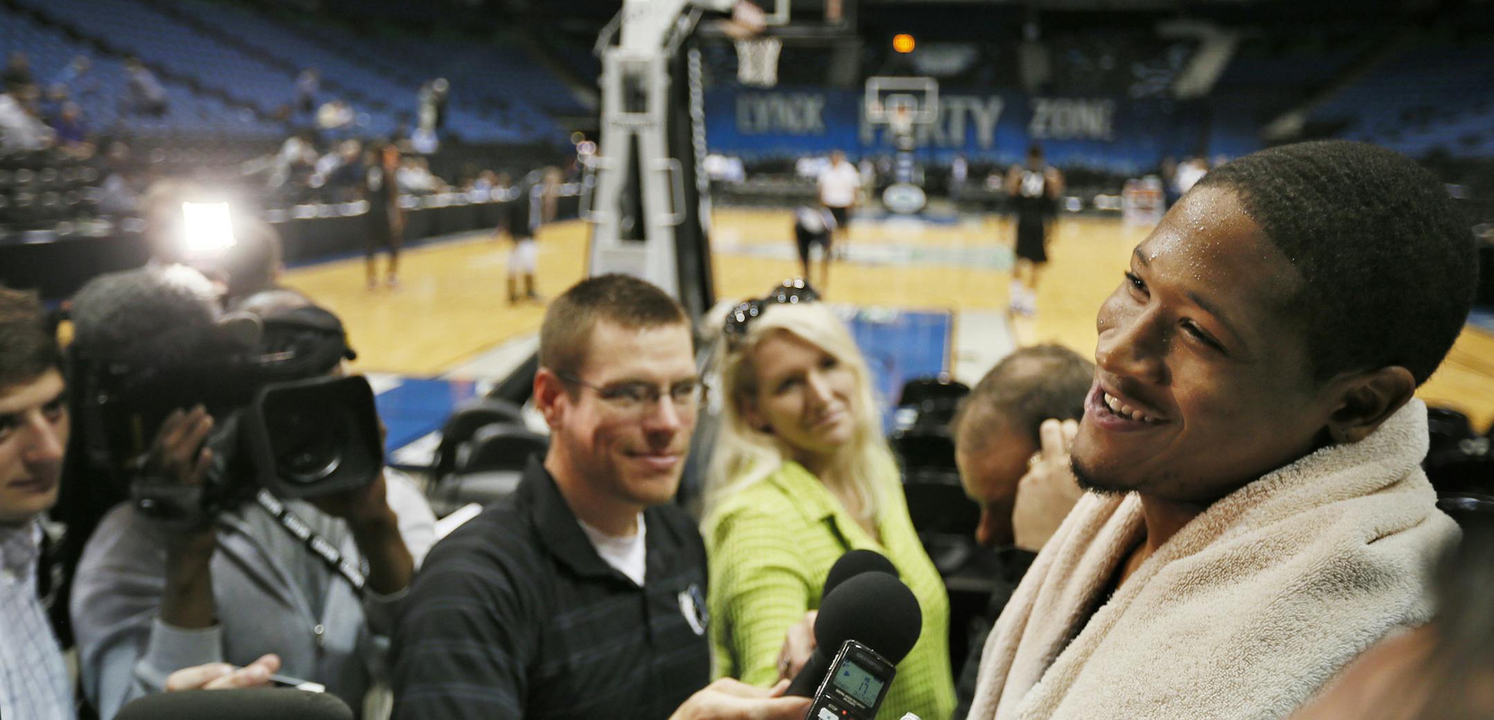 The media surrounded Rodney Williams at the Wolves’ pre-draft camp at Target Center on Wednesday, but the former Gopher would much rather attract interest from NBA teams in the draft next month.