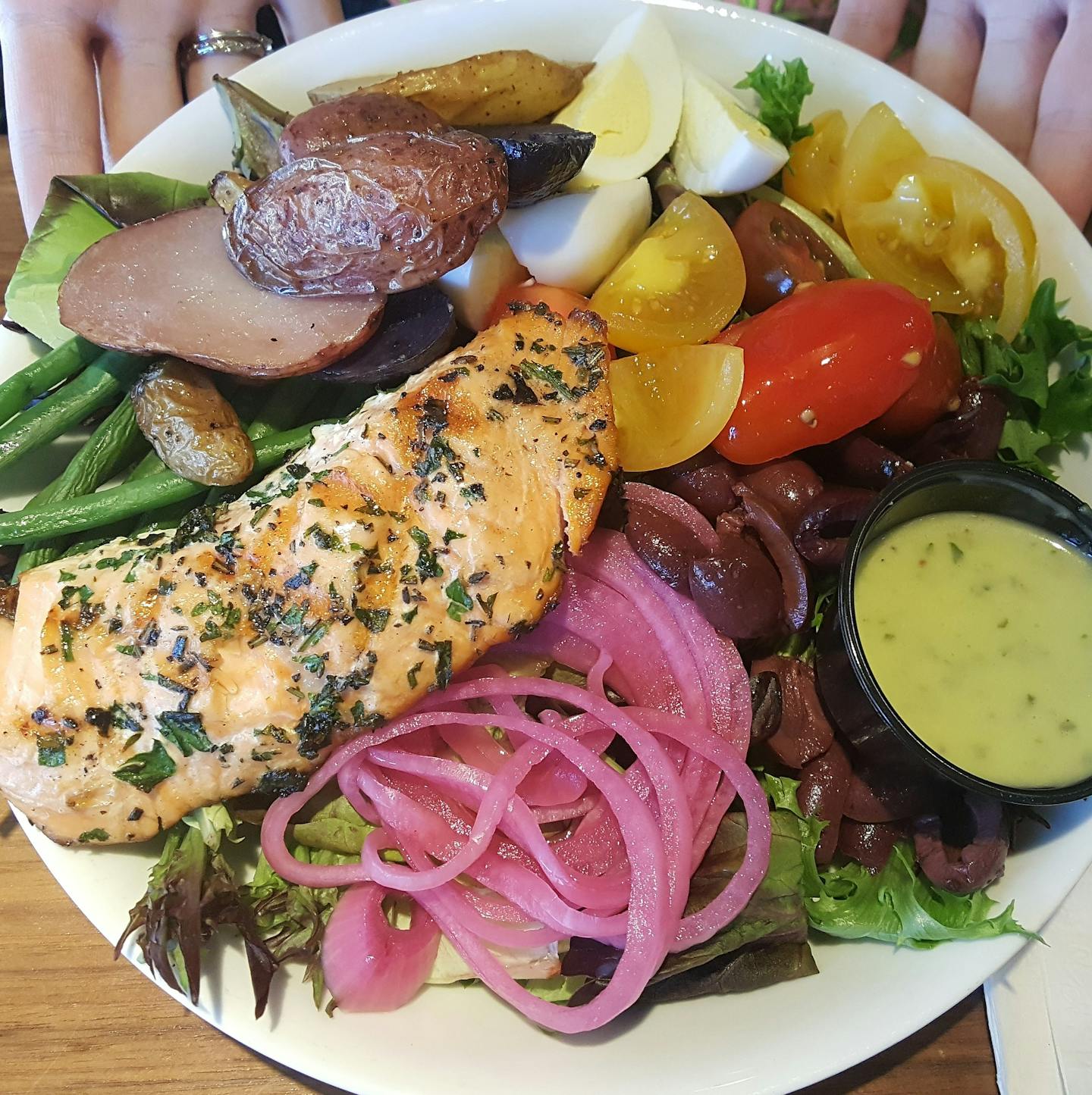 The salmon nicoise salad at Lunds & Byerlys Kitchen in Wayzata