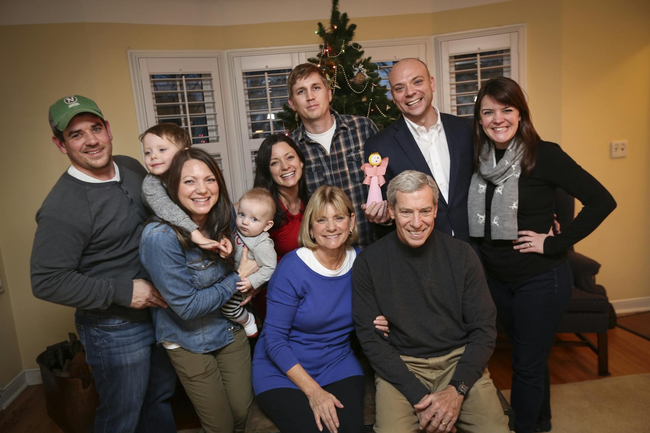 Lynda and Dave Ruce (front, seated) with some of their children and grandchildren, from the left: Bryan Lazorik, Henry Lazorik, Sara Lazorik holding Will Lazorik, Kelly Richey, Chris Raebel, Phillip Ruce and Mary Ruce.