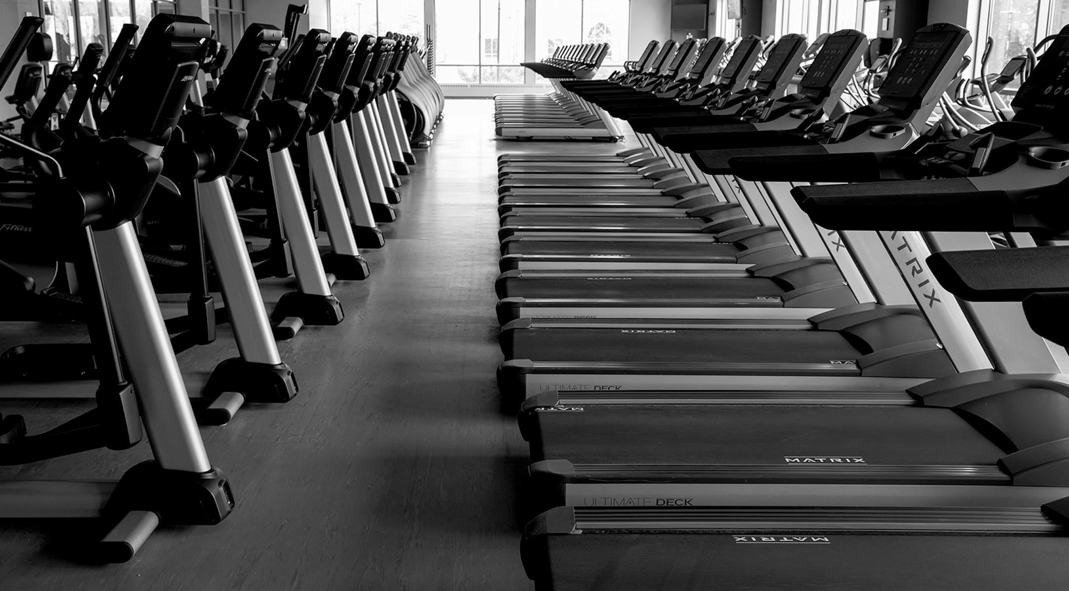 The empty gym at the Anderson Athletic & Recreation Complex at the University of St. Thomas.