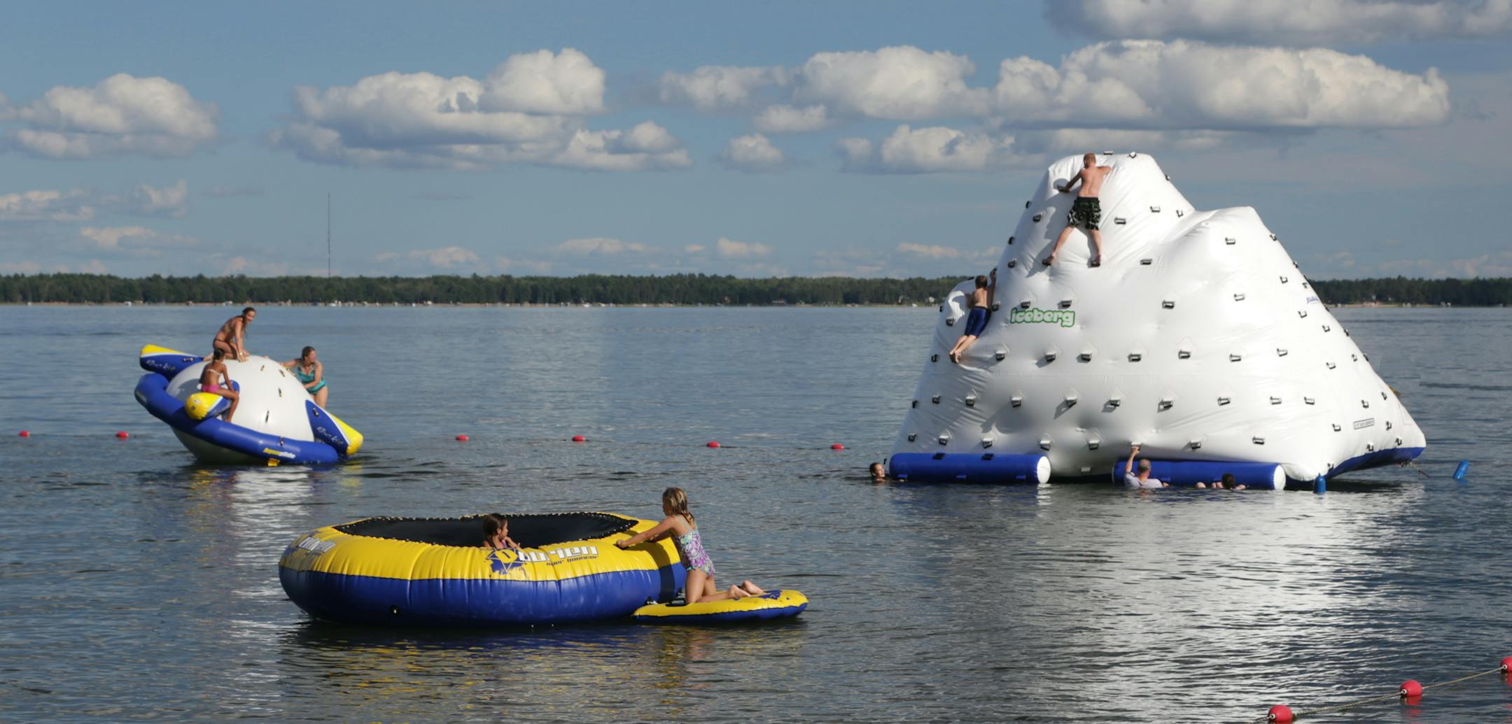 A floating trampoline, climbing wall and more at Ruttger’s.