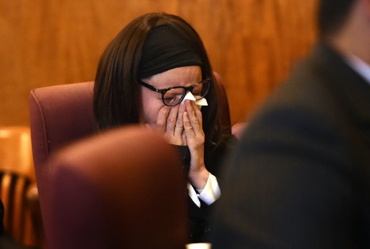 Rachel Kayl broke down at her sentencing hearing Wednesday for a 2016 crash that killed Mounds View High School students Bridget Giere and Stephanie Carlson, both 16, in Arden Hills.