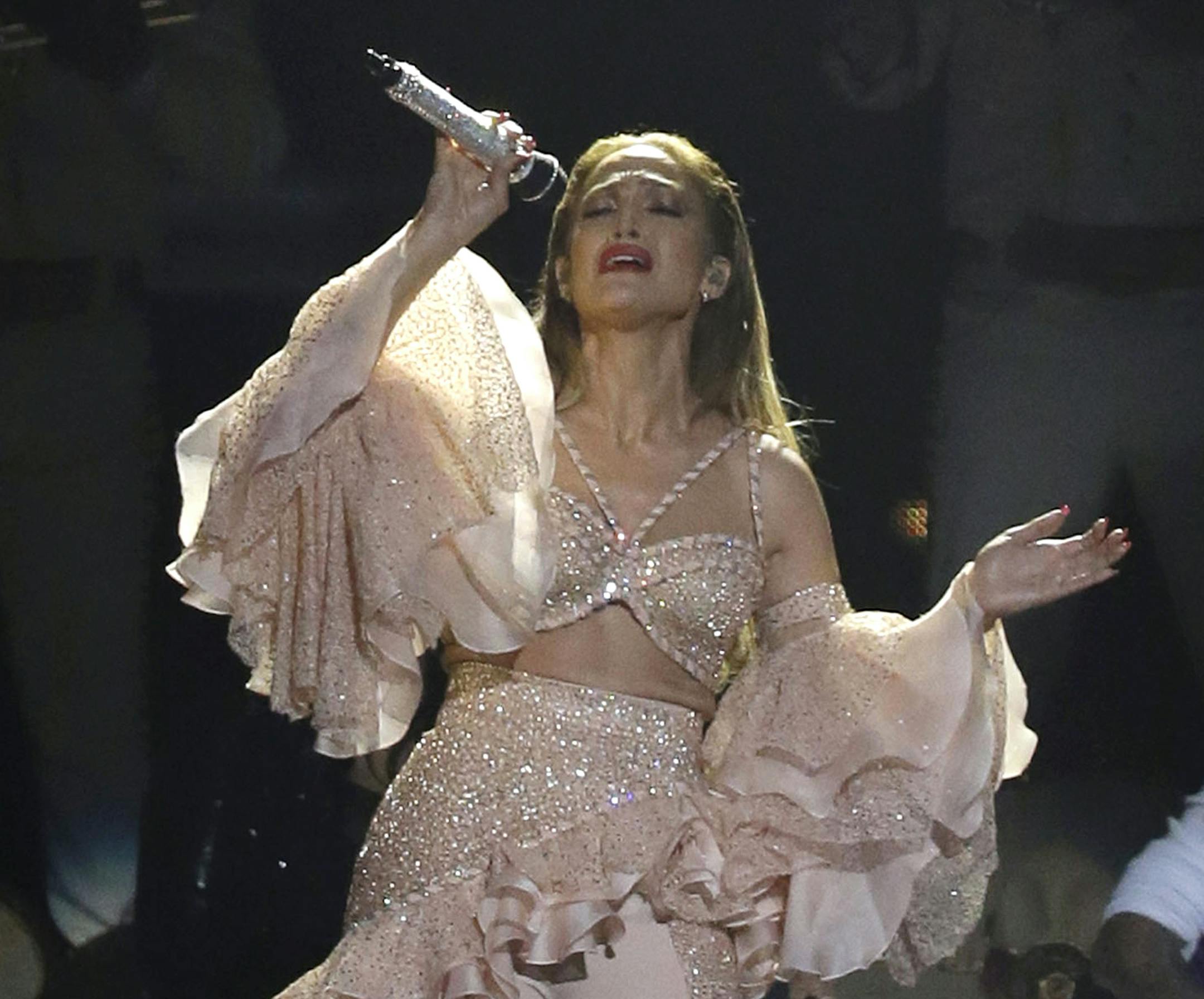 Jennifer Lopez performs during the Latin Billboard Awards Thursday, April 30, 2015, in Coral Gables, Fla. (AP Photo/Lynne Sladky).