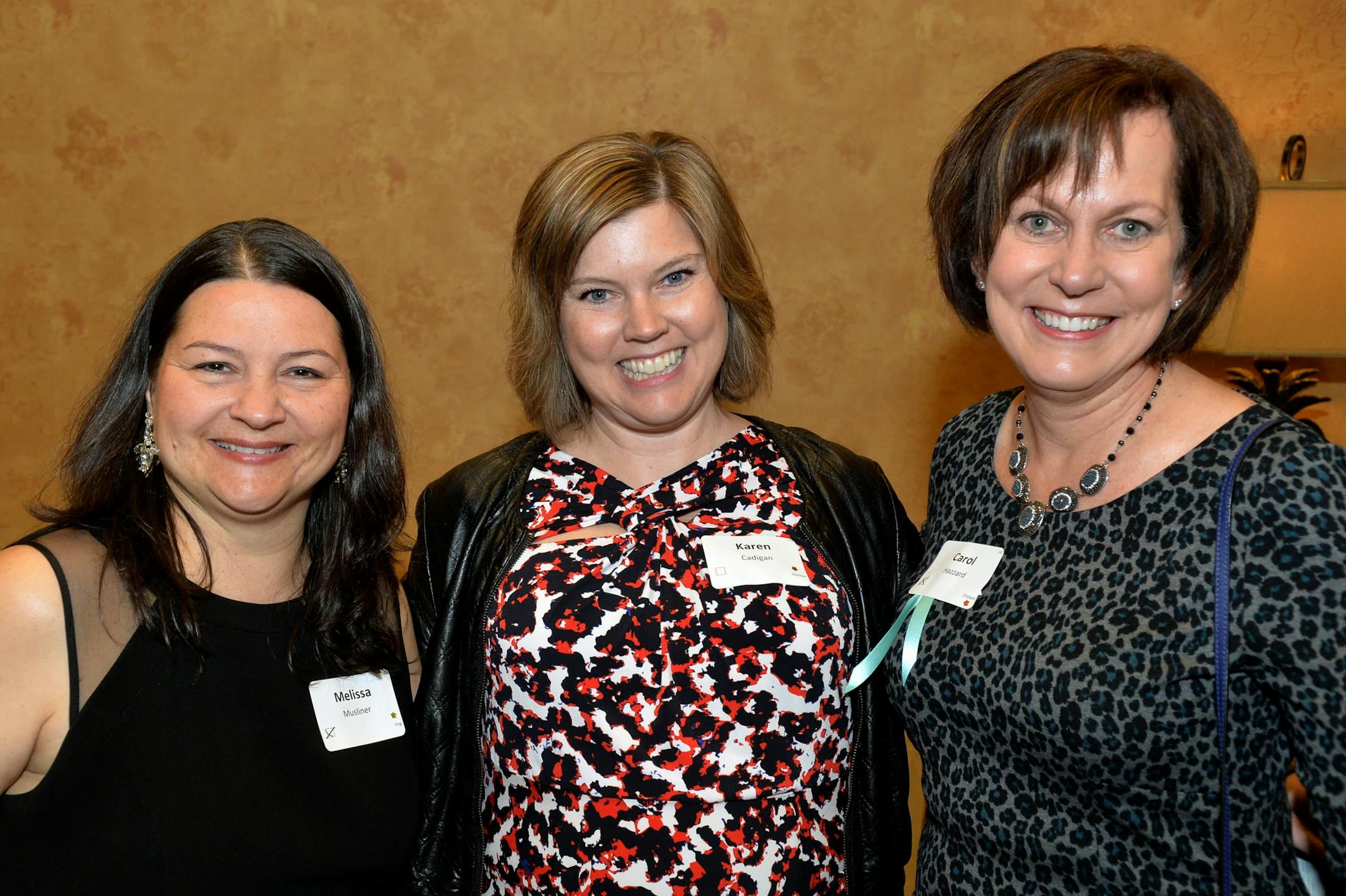 From left, Melissa Musliner, keynote speaker Karen Cadigan and Carol Hazard.