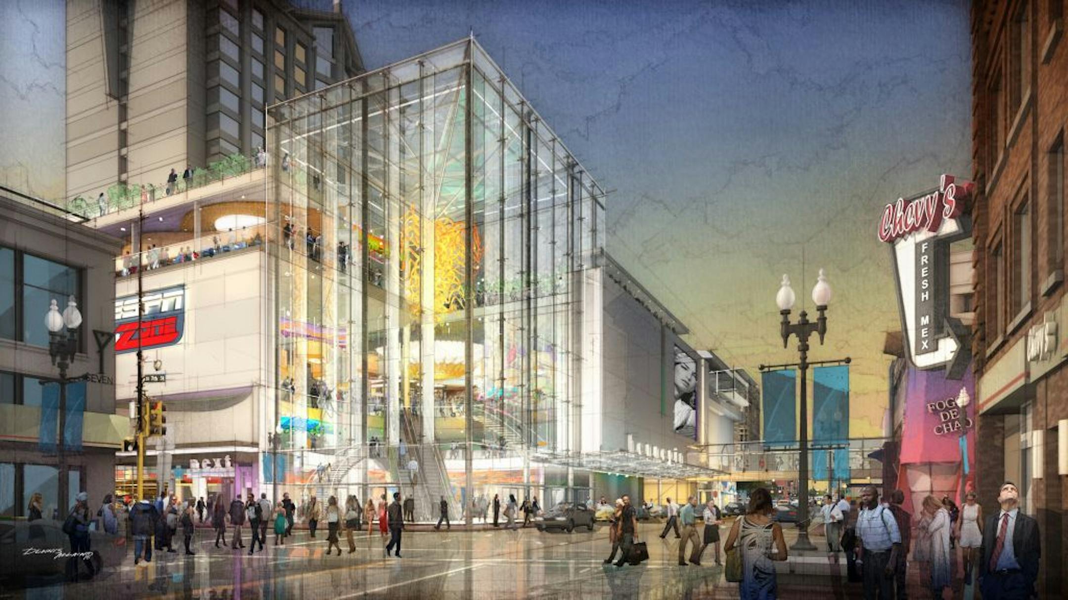 Proposed casino for Block E, Minneapolis.