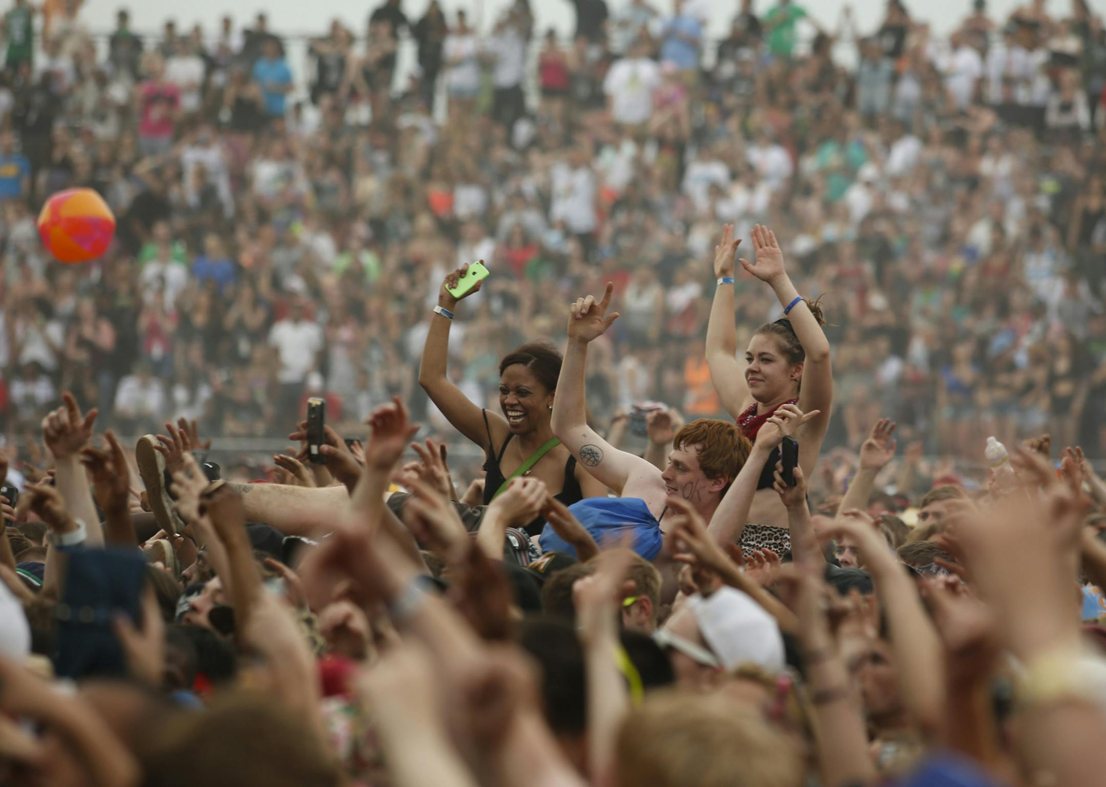 The crowd reacted to Wiz Khalifa during his set at Soundset Sunday afternoon. ] JEFF WHEELER ‚Ä¢ jeff.wheeler@startribune.com The annual Soundset indie rap festival descended on Canterbury Park in Shakopee Sunday, May 25, 2014 for the seventh year in a row.