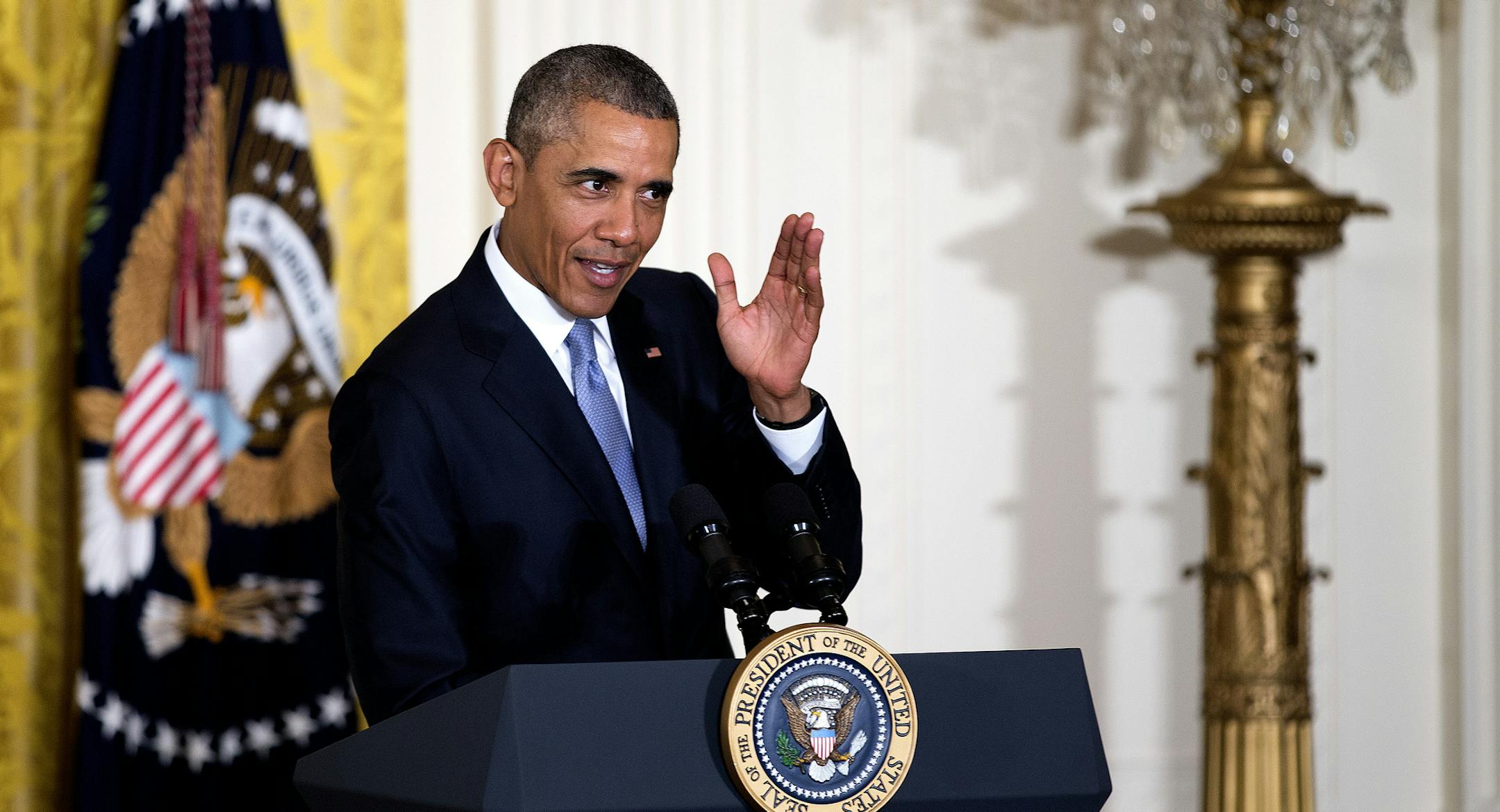 President Barack Obama speaks at the annual White House Conference on Aging, in the East Room, in Washington, July 13, 2015. (Doug Mills/The New York Times)
