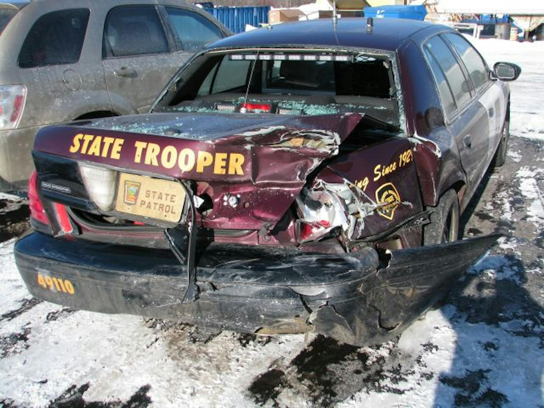 The State Patrol is underscoring the move-over law since a trooper's car was hit Monday on Interstate 35W near Forest Lake.