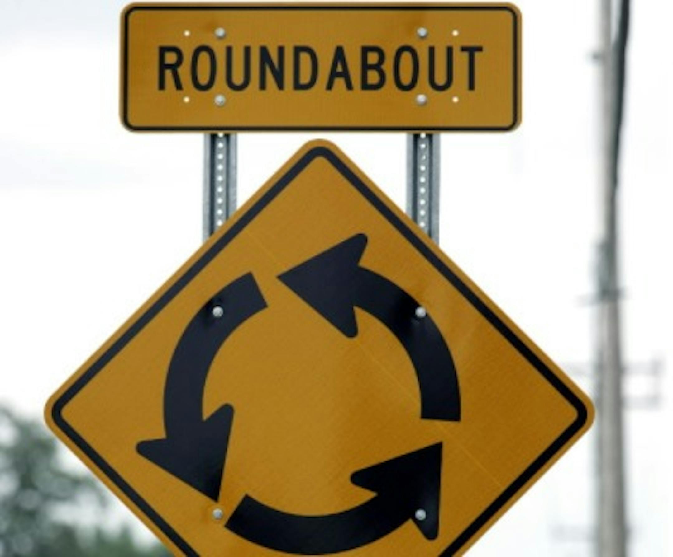 Round-about sign