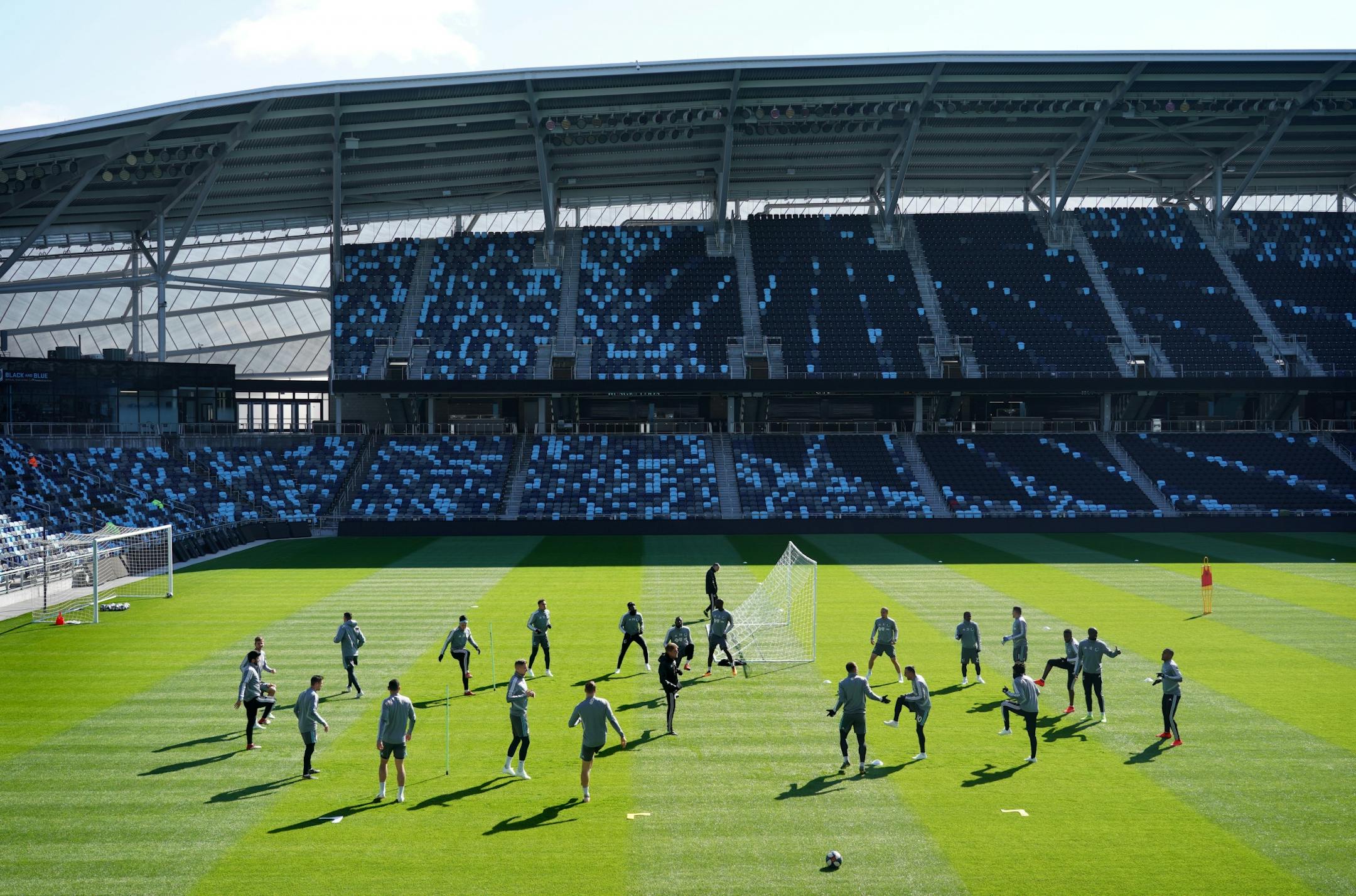 First Minnesota United soccer practice at Allianz Field in St. Paul.