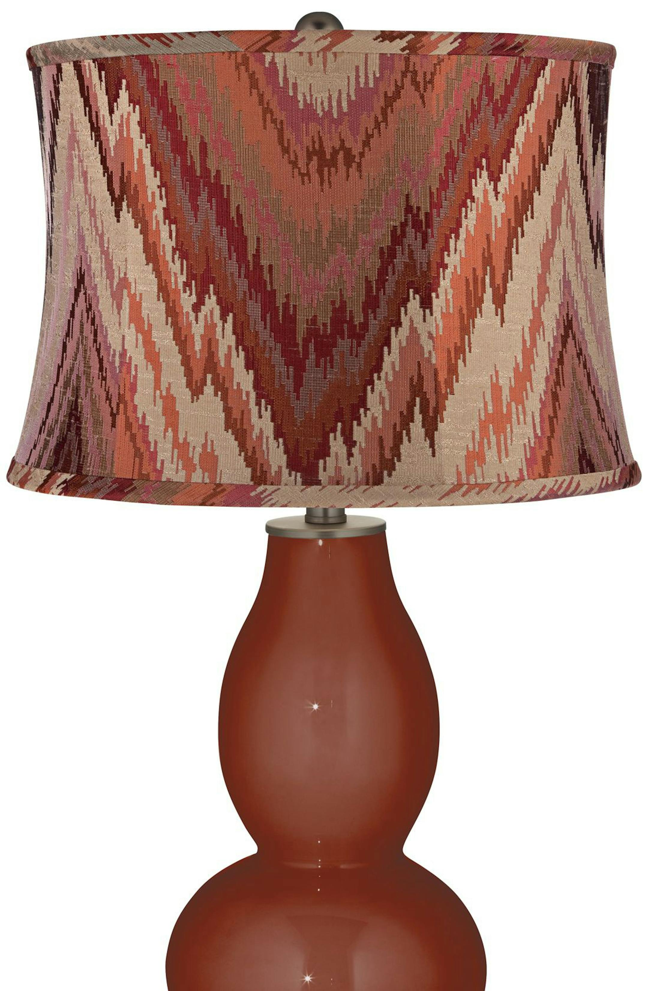 Double Gourd Lamp with Chevron Shade from LampsPlus.com 2015 color of the year Marsala
