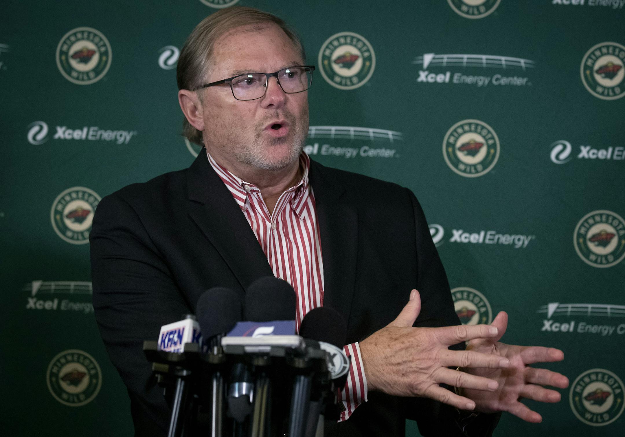 Minnesota Wild owner Craig Leipold announced the National Hockey League (NHL) club has relieved General Manager Paul Fenton of his duties during a press conference, Tuesday, July 30, 2019 in St. Paul, MN. ] ELIZABETH FLORES &#x2022; liz.flores@startribune.com