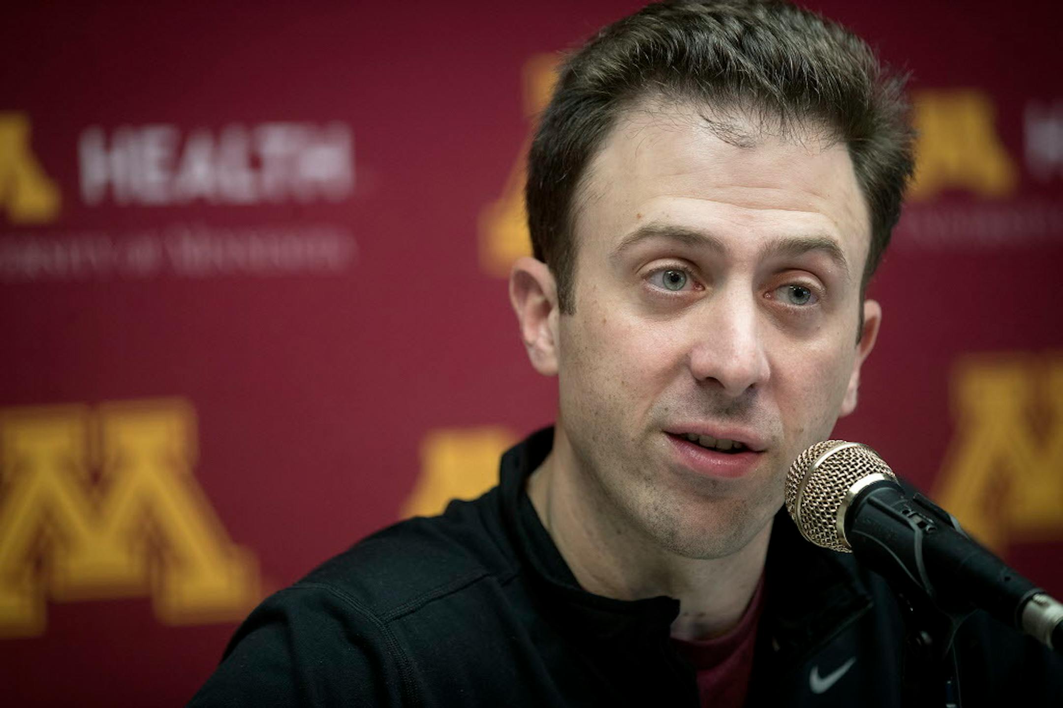 Minnesota;s Basketball Coach Richard Pitino met with the media before the Gophers headed for Milwaukee, Tuesday, March 15, 2017 at Williams Arena in Minneapolis, MN. ] ELIZABETH FLORES � liz.flores@startribune.com