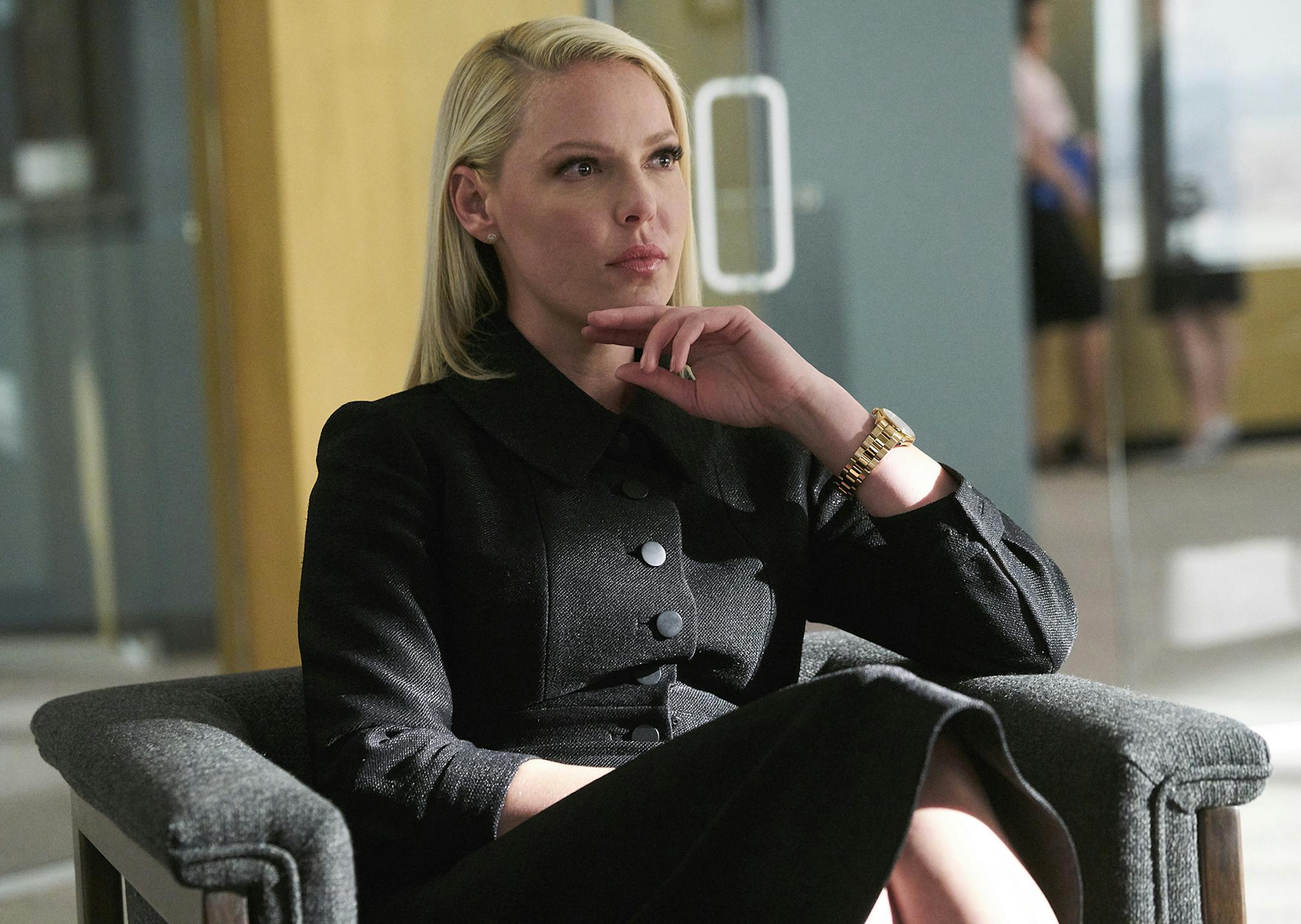 SUITS -- "Right-Hand Man" Episode 801 -- Pictured: Katherine Heigl as Samantha Wheeler -- (Photo by: Ian Watson/USA Network) ORG XMIT: Season:8