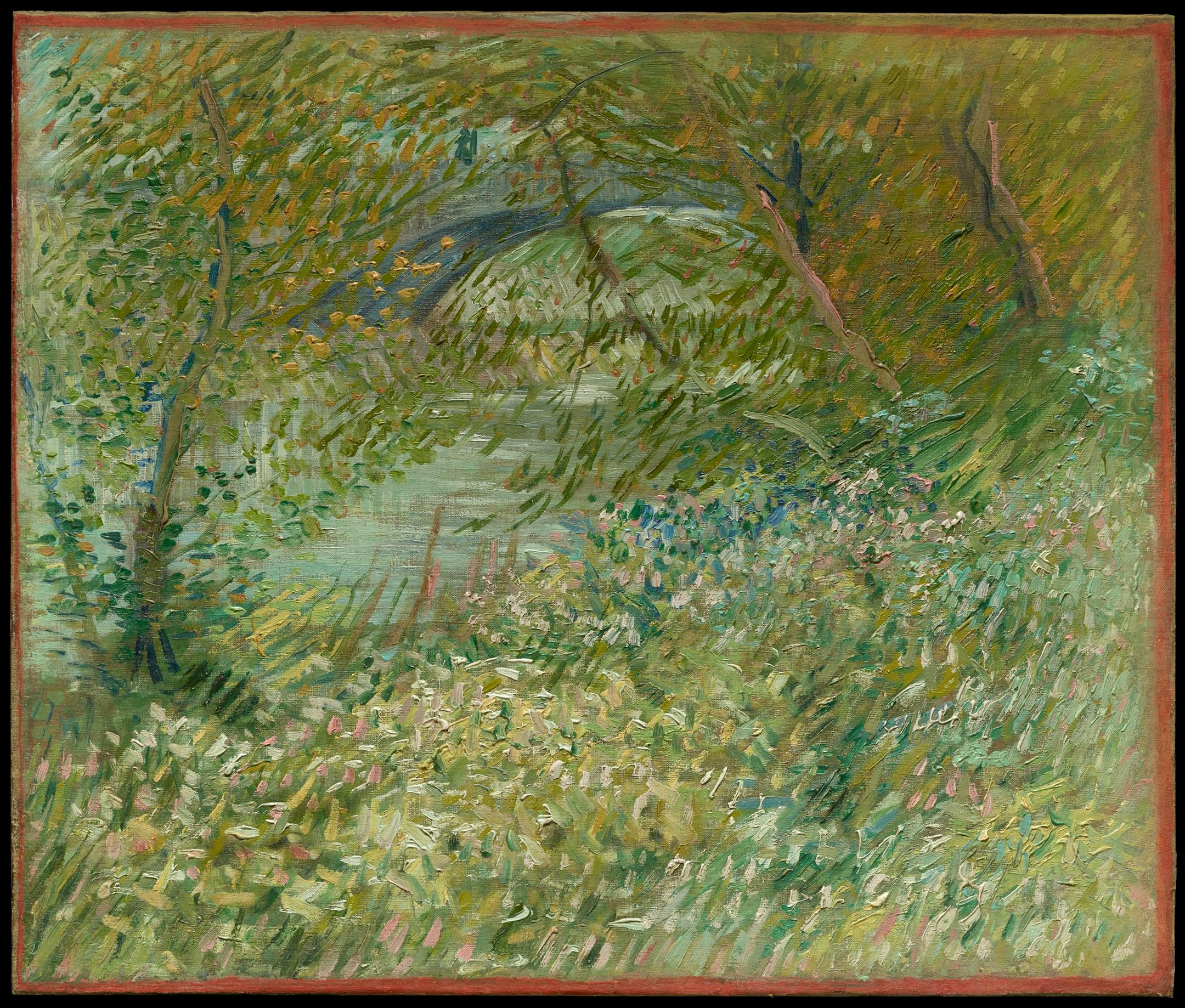 Vincent van Gogh. River Bank in Springtime, May?July 1887. Oil on canvas, 19 1/4 ' 22 7/8 in. (48.9 ' 58.1 cm). Dallas Museum of Art, gift of Mr. and Mrs. Eugene McDermott in memory of Arthur Berger. 1961.99. Image courtesy Dallas Museum of Art. Mia loan L2021.51.