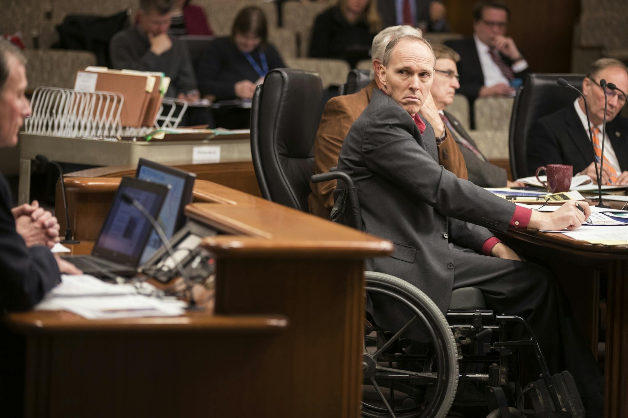 Rep. Rod Hamilton attends a Ways and Means Committee hearing.