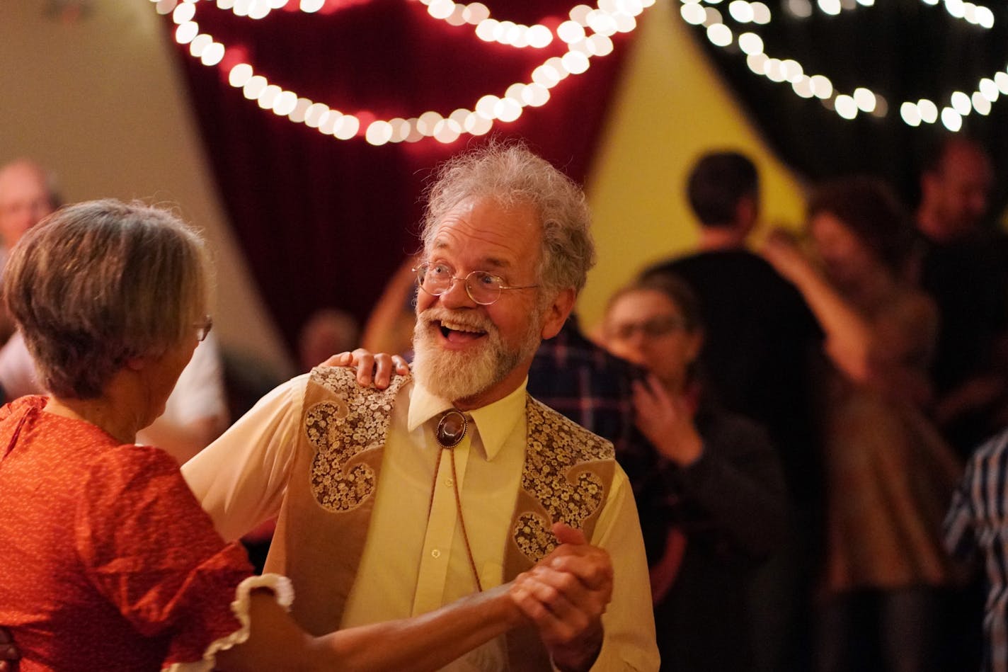 Mary and Art Bjorngjeld of Brooklyn Park danced together at the Eagles club in south Minneapolis, where the Monday Night Square Dance celebrated its 40th anniversary.