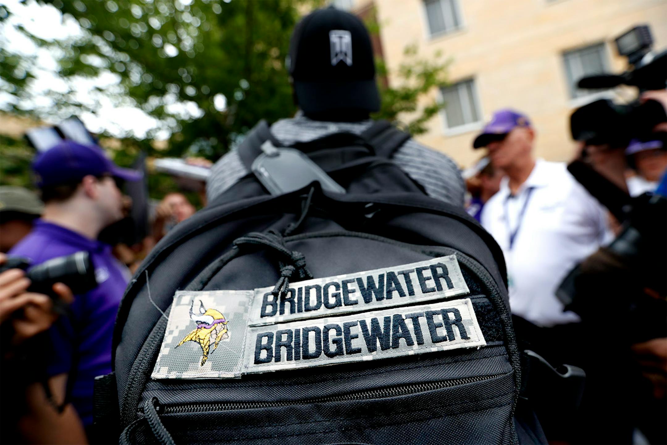 Minnesota Vikings quarterback Teddy Bridgewater signed autographs for fans.