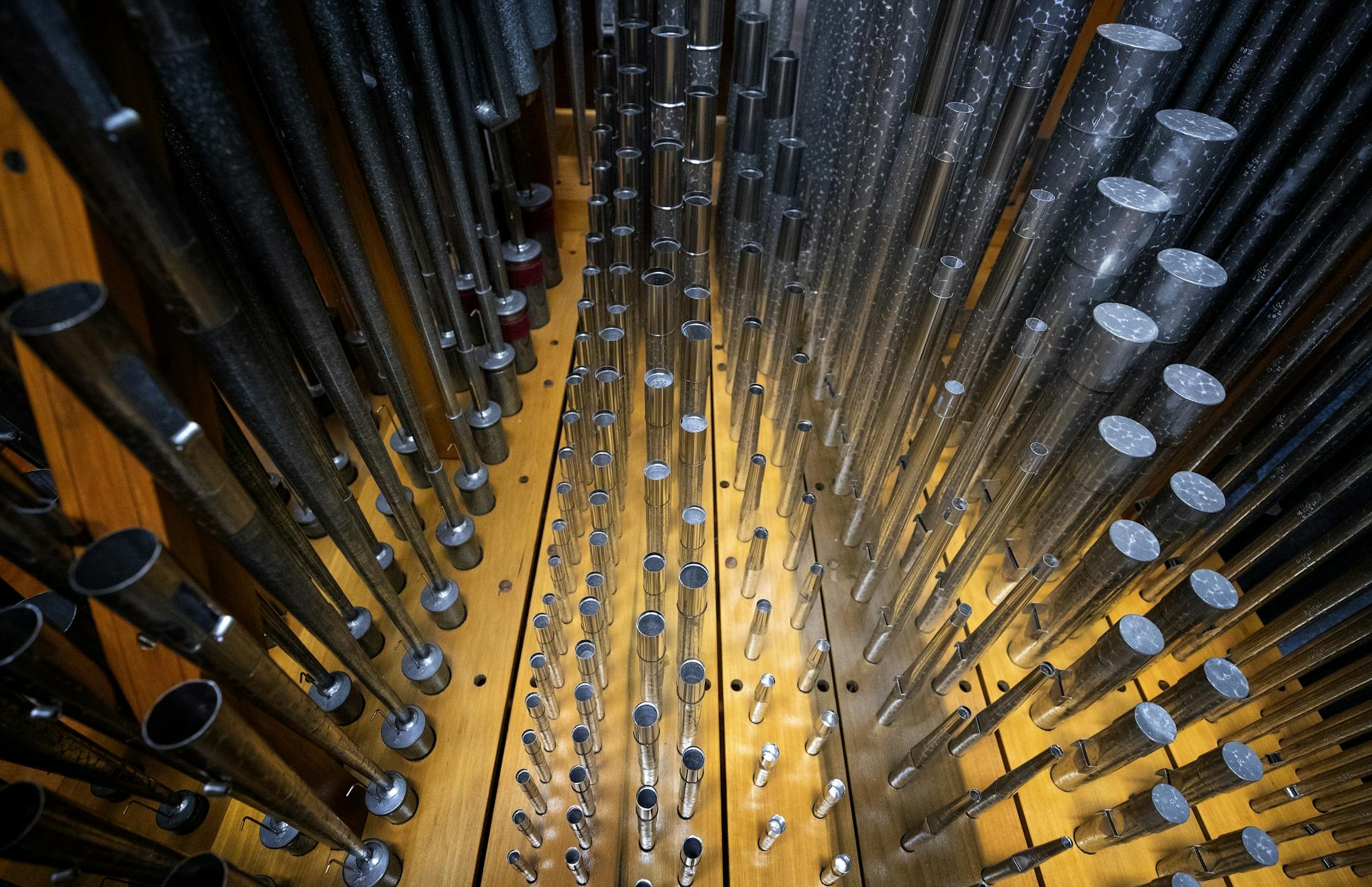 Almost 7000 pipes are used by the newly refurbished pipe organ at Northrop Auditorium.