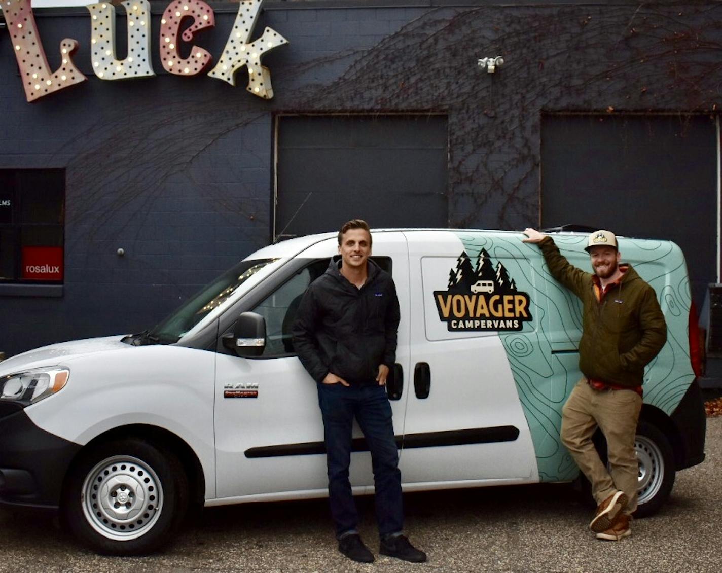 Grady Linder, left, and Ryan Lloyd, have launched a no-frills camper van rental service called Voyager Campervans.