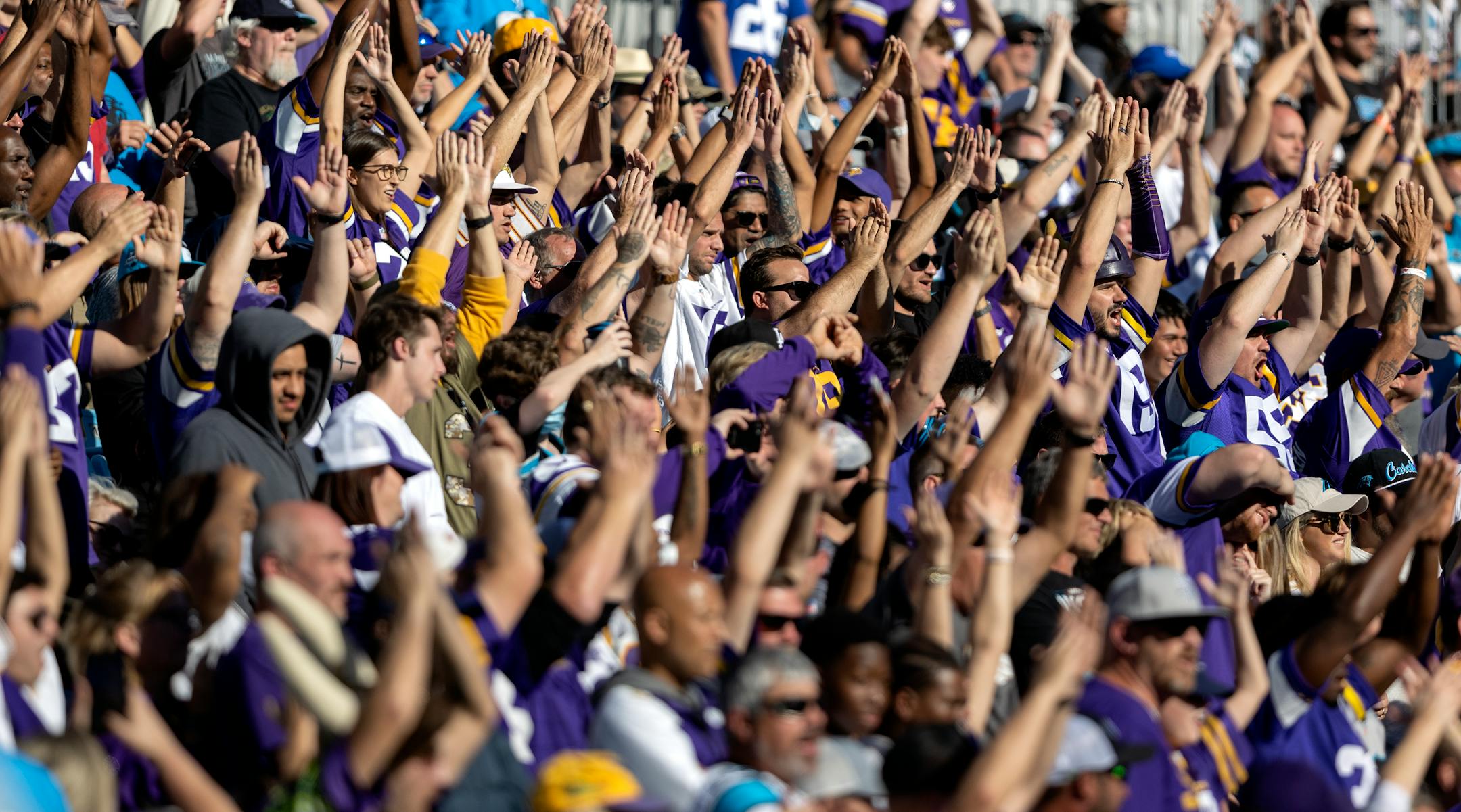 Minnesota Vikings did the Skol Chant at Bank of America Stadium in the fourth quarter.