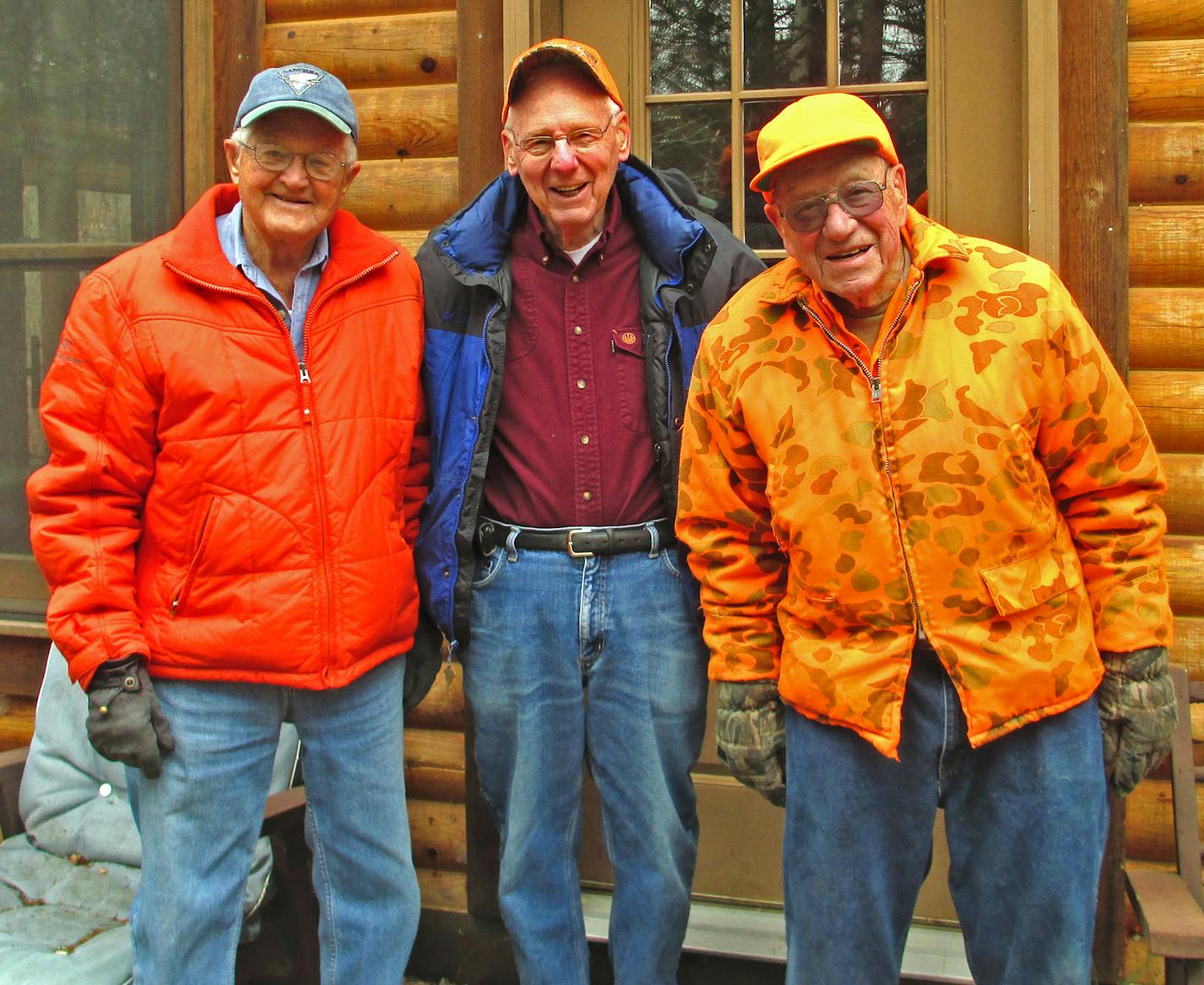 At 95 years old, Bob Rupp, left, of Stillwater, will be among the more senior Minnesotans hunting deer when the state's season opens Saturday. His younger hunting buddies will include Gordy Gerling of Little Falls, center, who is 93, and Ray Gerst of St. Paul who will be 83 on Nov. 12.