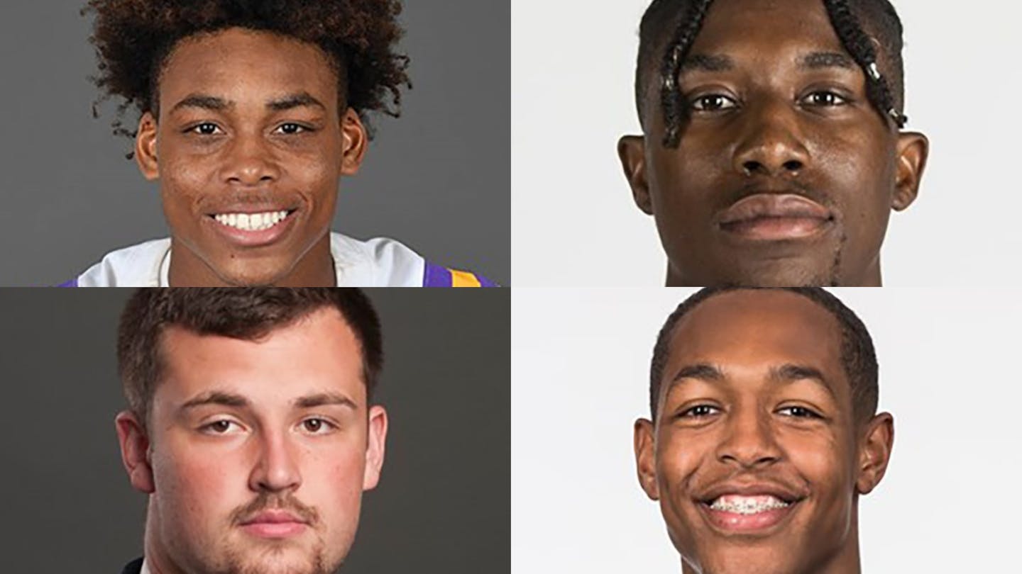 The Vikings' top four draft picks (clockwise from top left) -- LSU wide receiver Justin Jefferson, TCU cornerback Jeff Gladney, Mississippi State cornerback Cameron Dantzler and Boise State tackle Ezra Cleveland -- all have excellent shots at making the final roster and even competing for starting roles