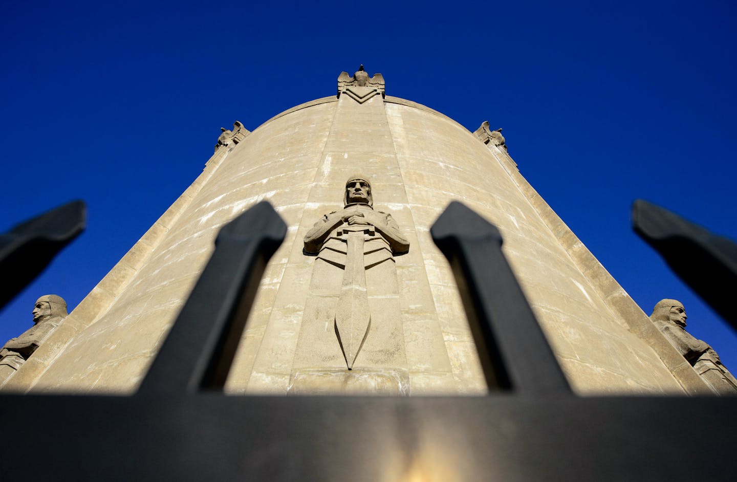 The Washburn Water Tower in Washburn Park, known also as Tangletown was built in 1932 and is guarded by eight &#xec;guardians of health&#xee; to protect from water pollutants and eagles on top to keep a watchful eye. The 110-foot-high tower holds 1.3 million gallons and used in non frozen months. ] GLEN STUBBE * gstubbe@startribune.com Tuesday, February 24, 2015