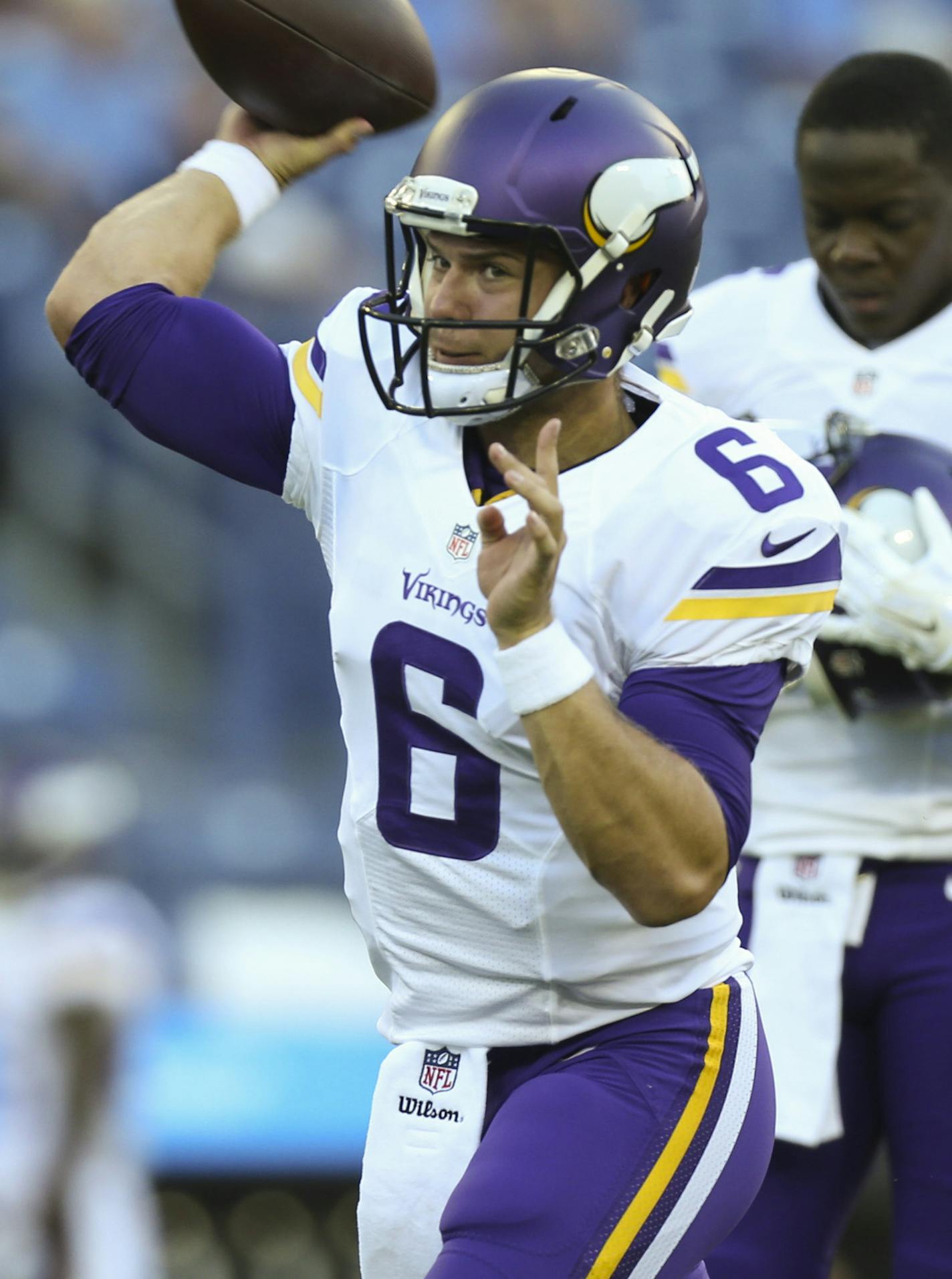 Vikings quarterback Taylor Heinicke (6) was expected to start and play most, if not all, of the game Thursday night. ] JEFF WHEELER &#xef; jeff.wheeler@startribune.com The Minnesota Vikings faced the Tennessee Titans in their final preseason game Thursday night, September 3, 2015 at Nissan Stadium in Nashville, TN.